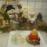 Dagschotel: kalkoenchipolata met bloemkool overgoten met een witte rucolasausje, tomaatje gevuld met rucolapuree