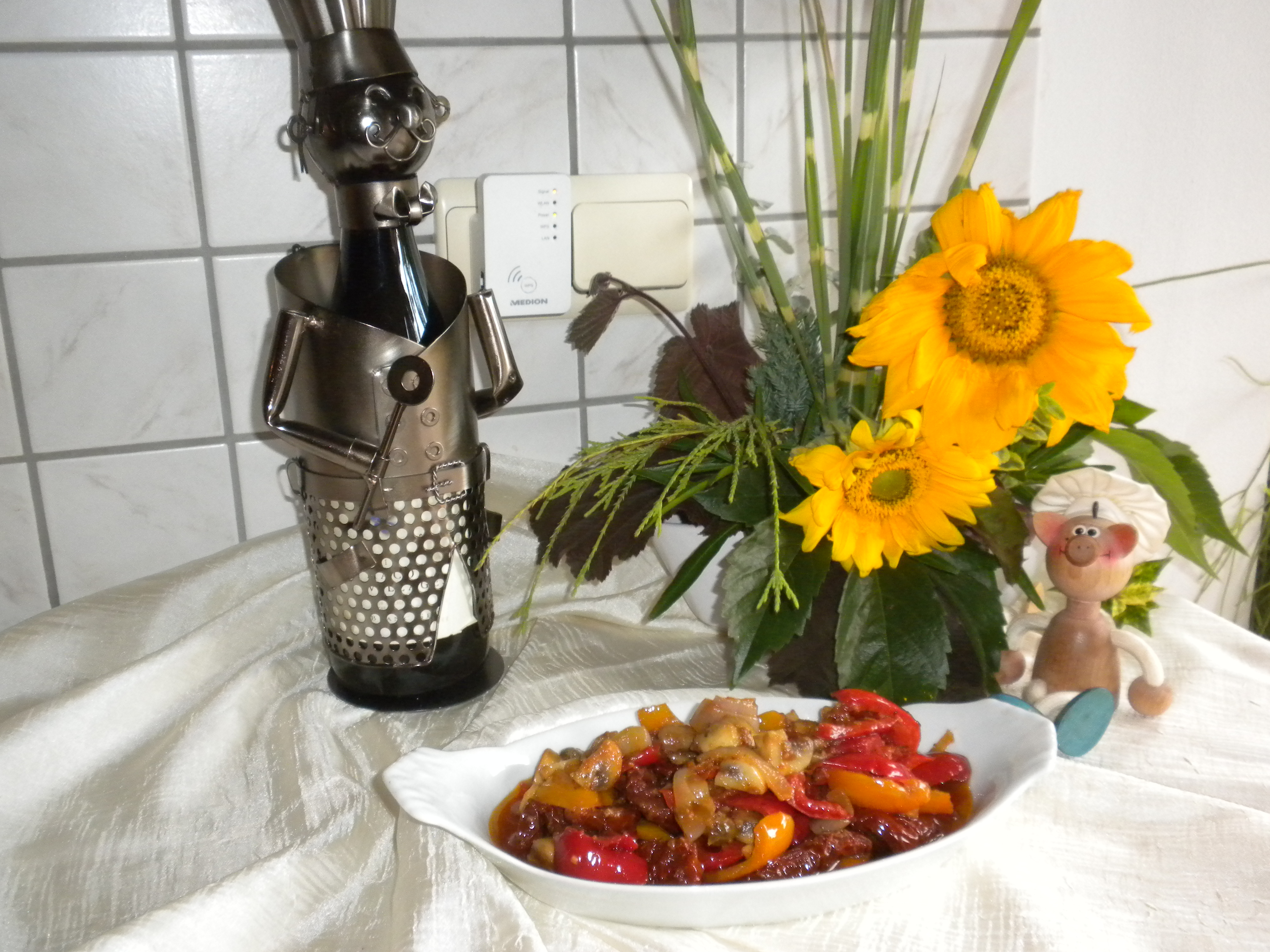 Groenten in een roos jasje