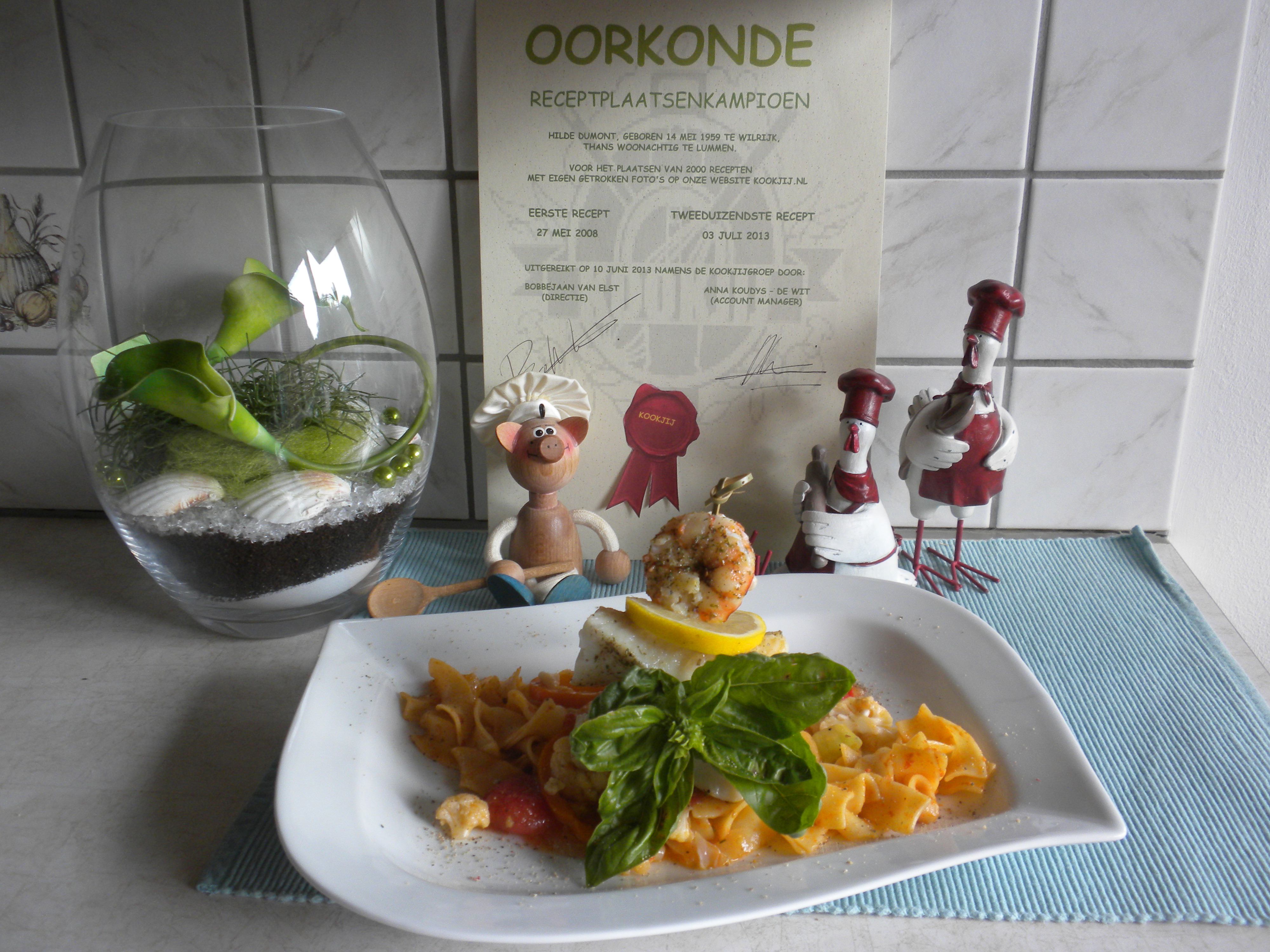 Dagschotel: groenlandse heilbot op een bedje van pasta
