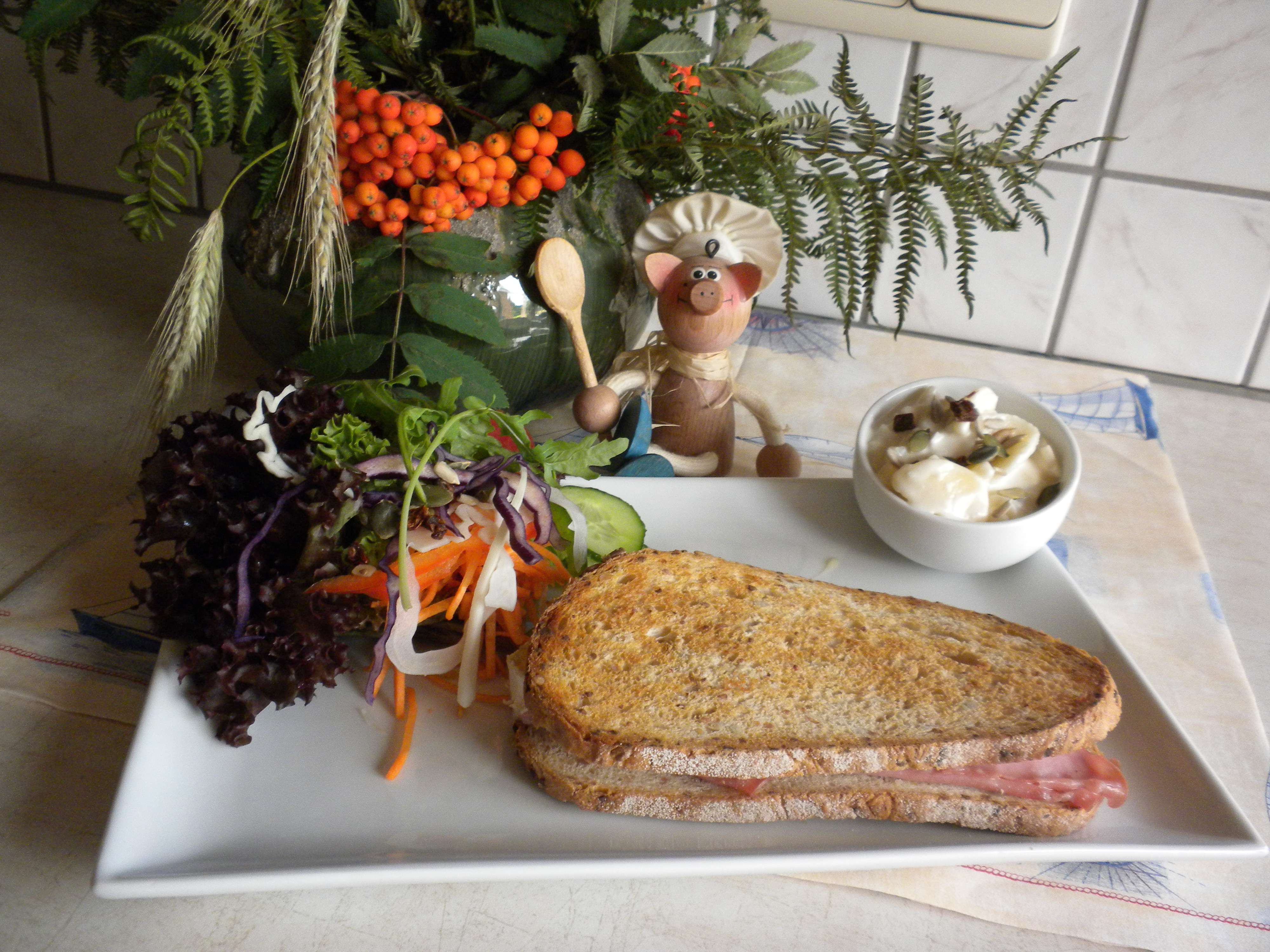 Croque mortadella met bavaria blu