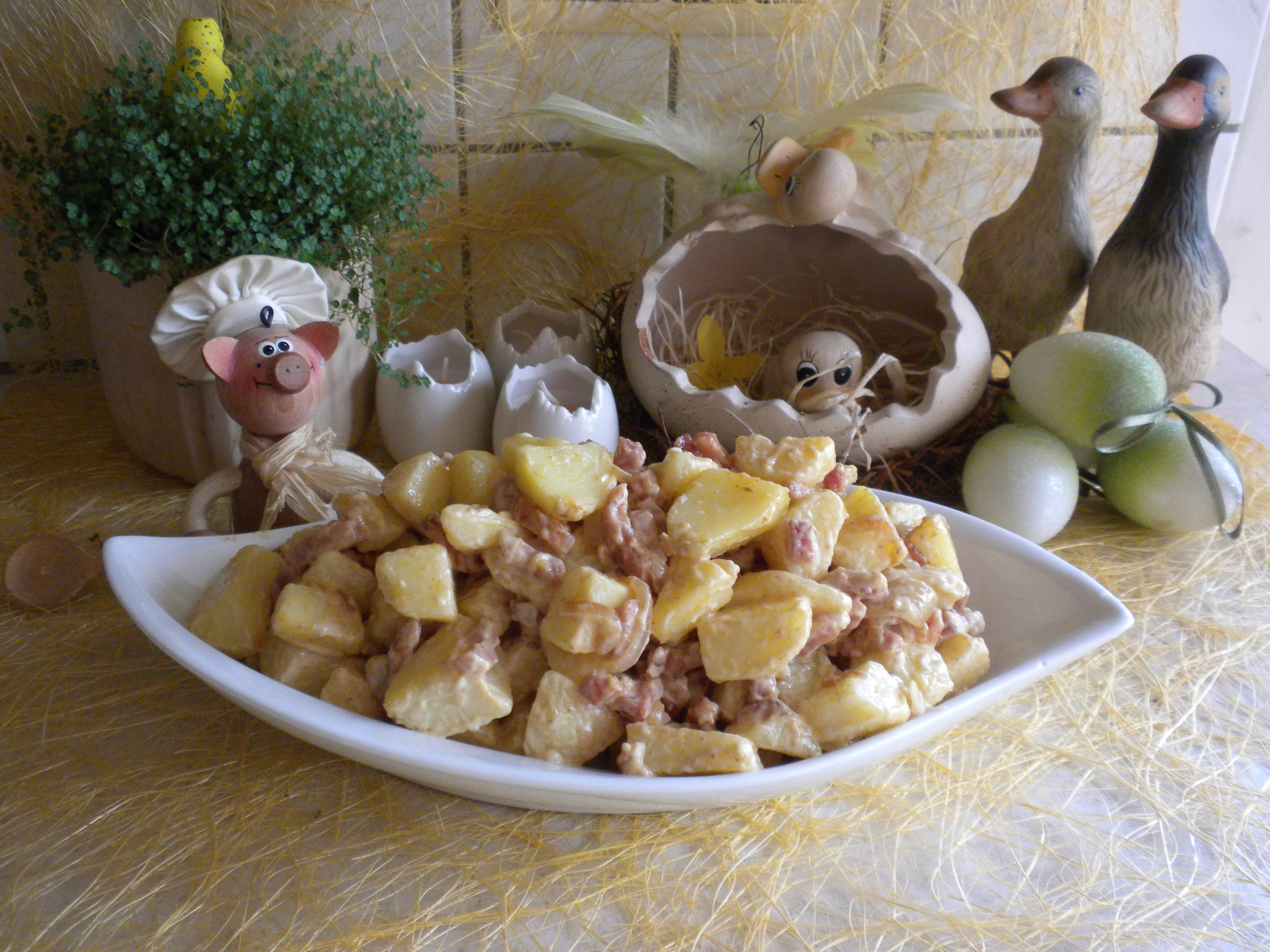 Aardappelsla met Cypruspatatjes