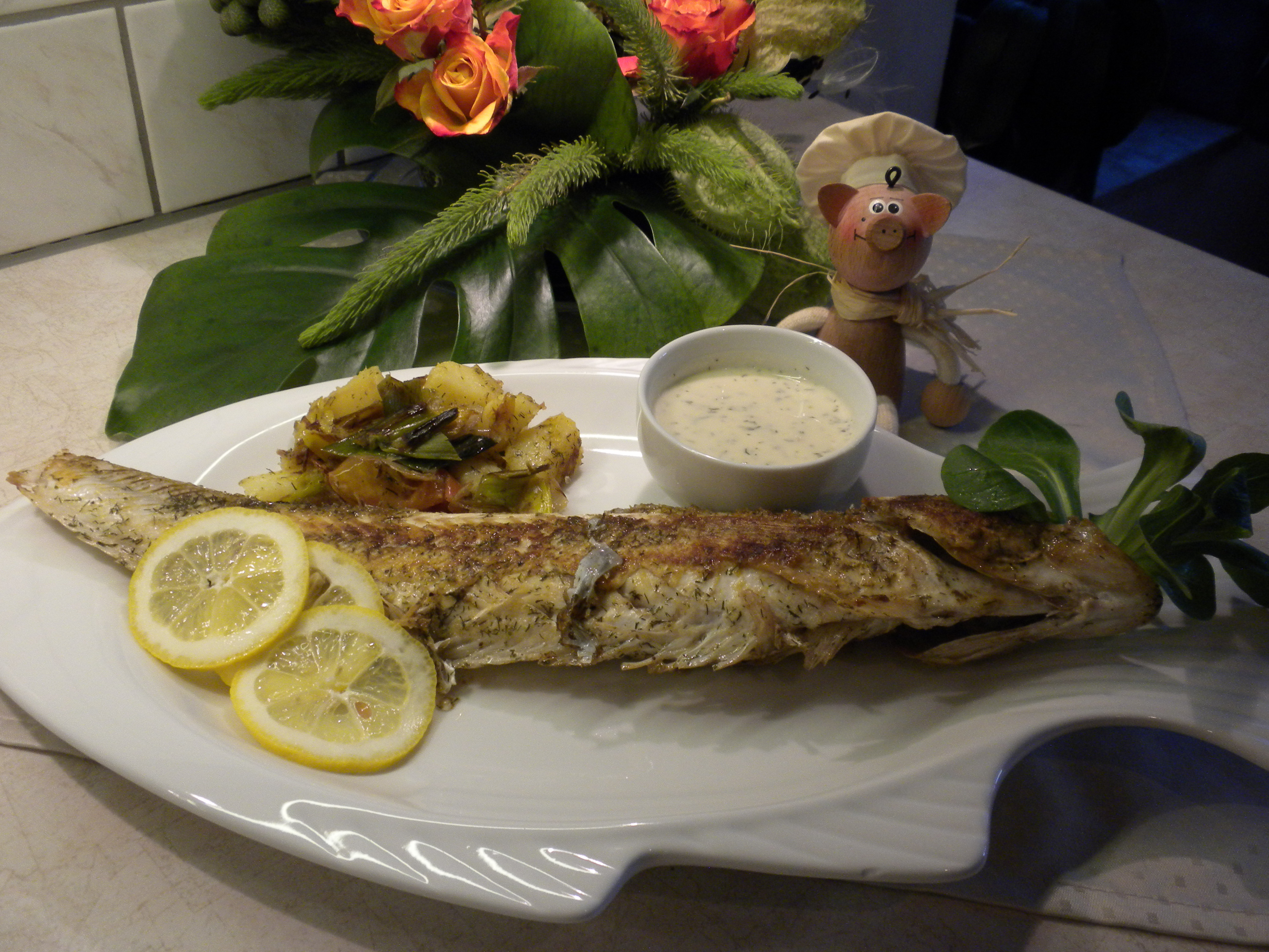 Pieterman met dille en grof zeezout