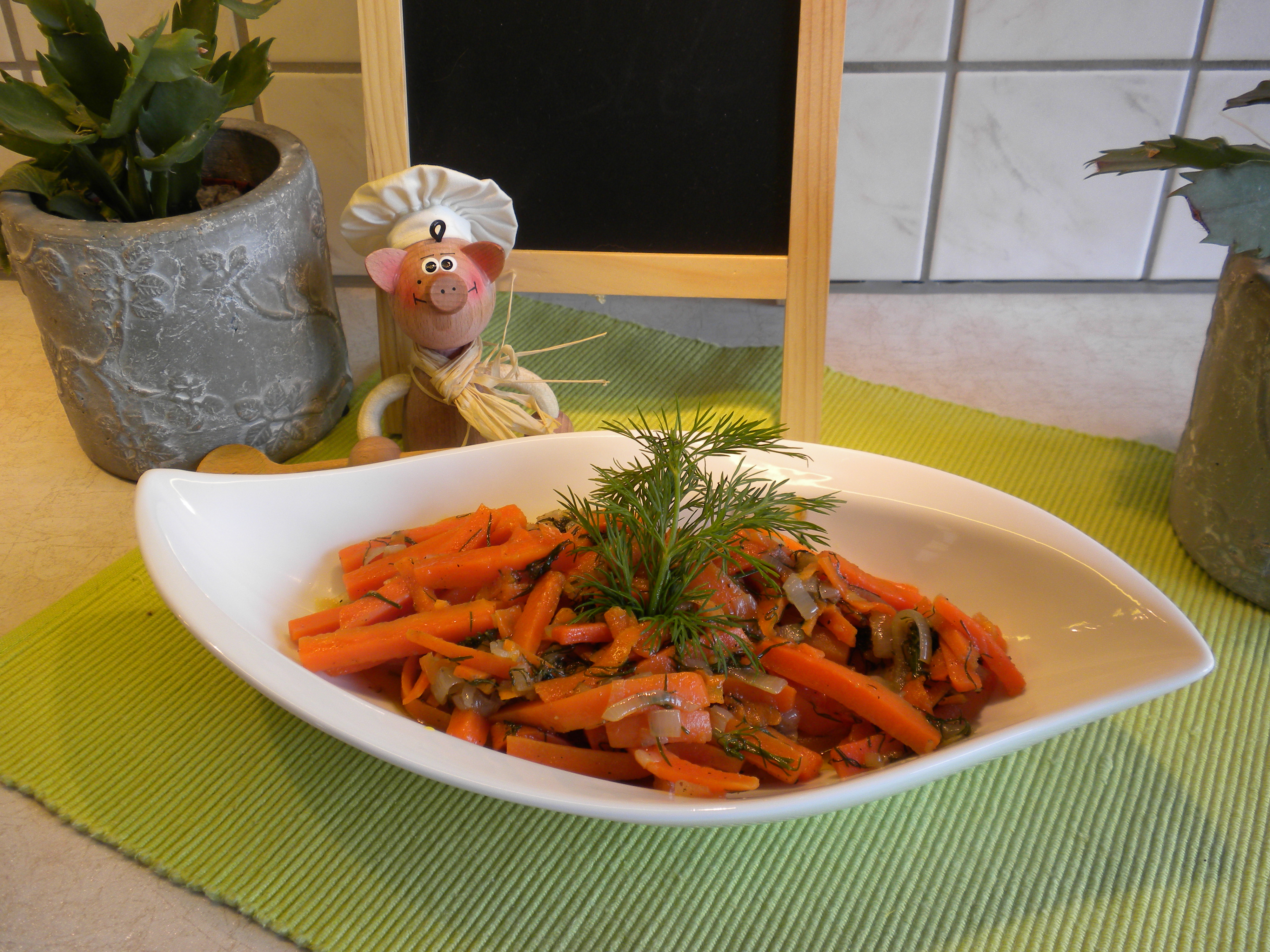 Wortelstaafjes met verse dille