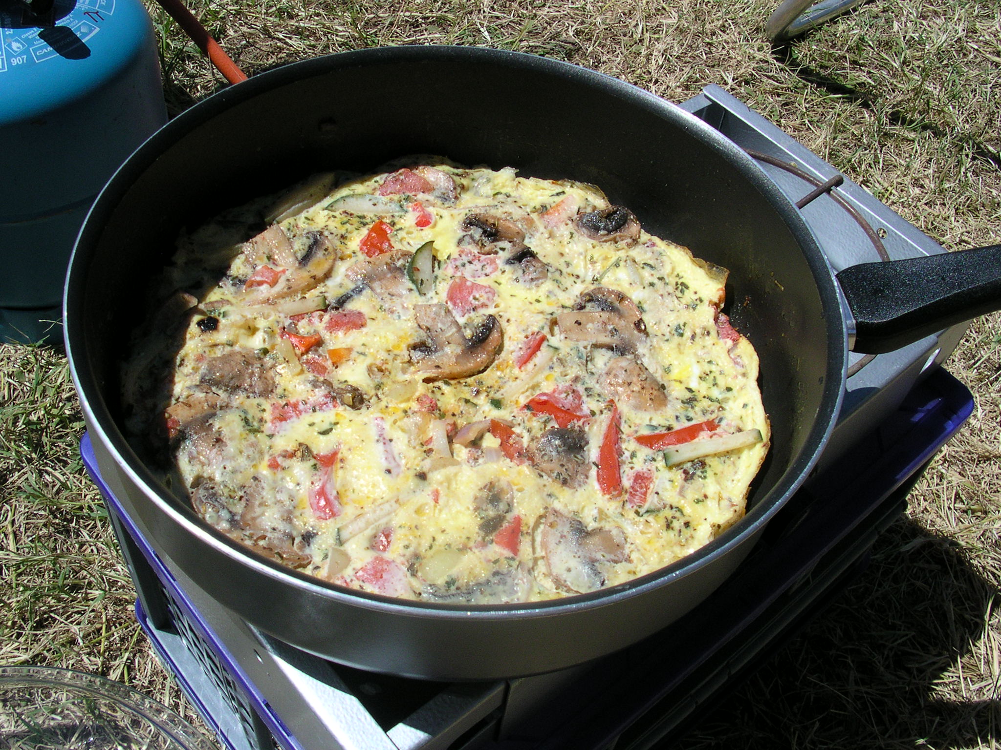 Camping omelet met groentjes