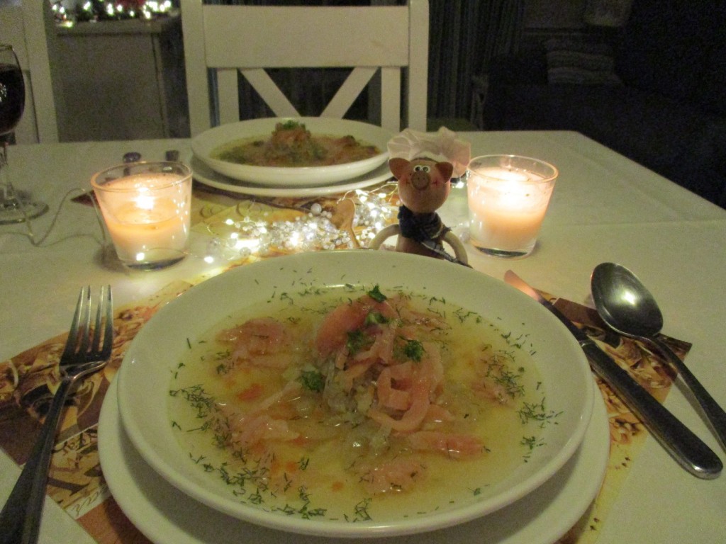 Vakantie: venkelbouillon met gerookte zalm