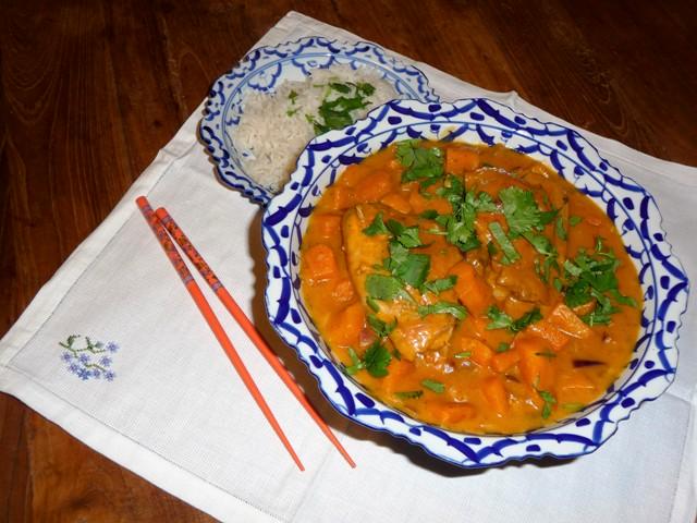 Thaise pompoencurry met kip