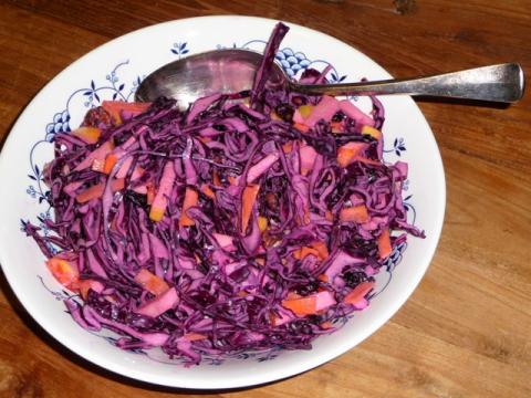 Coleslaw van rode kool