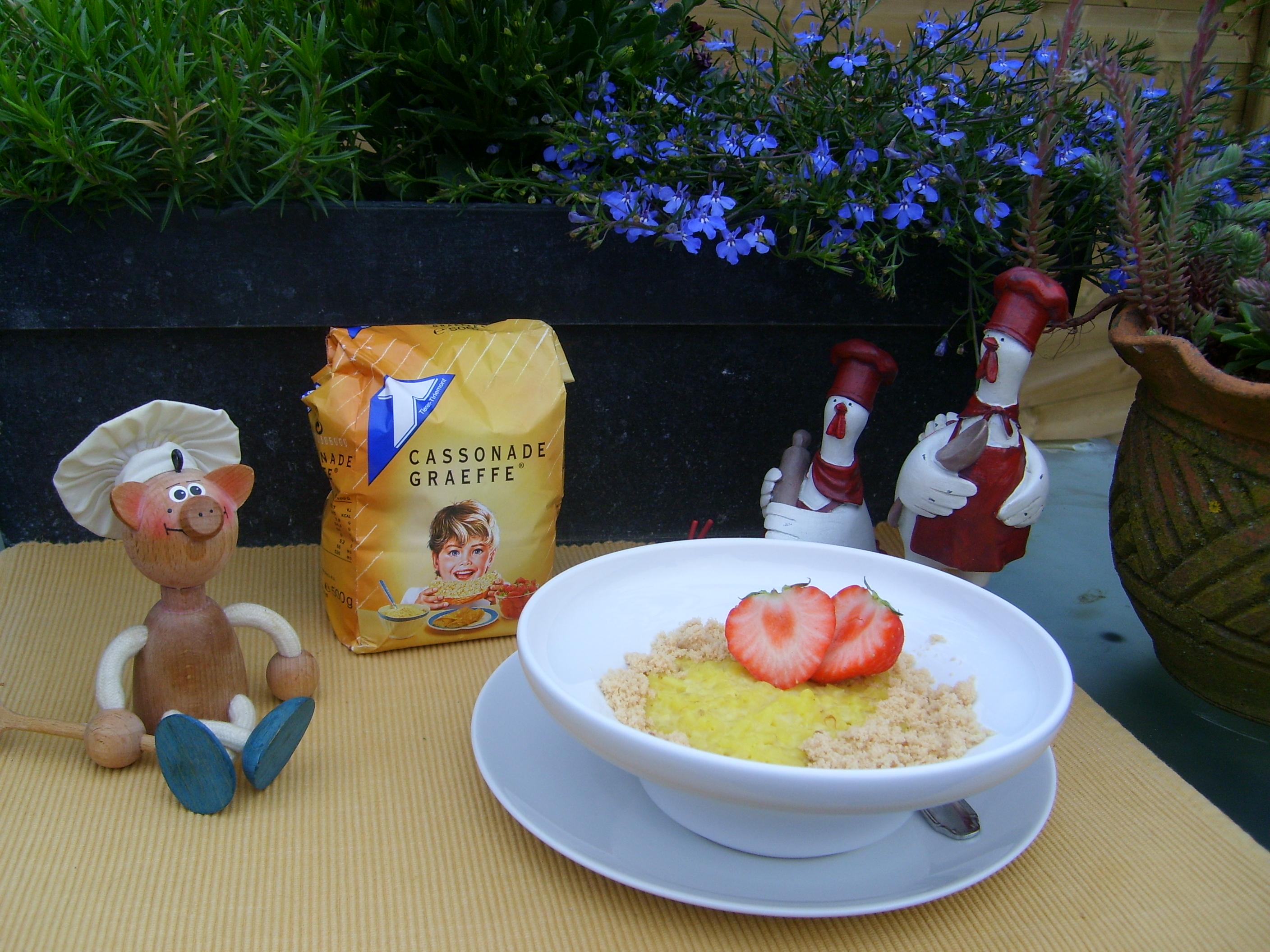 Dessert: rijstpap met kinnekessuiker