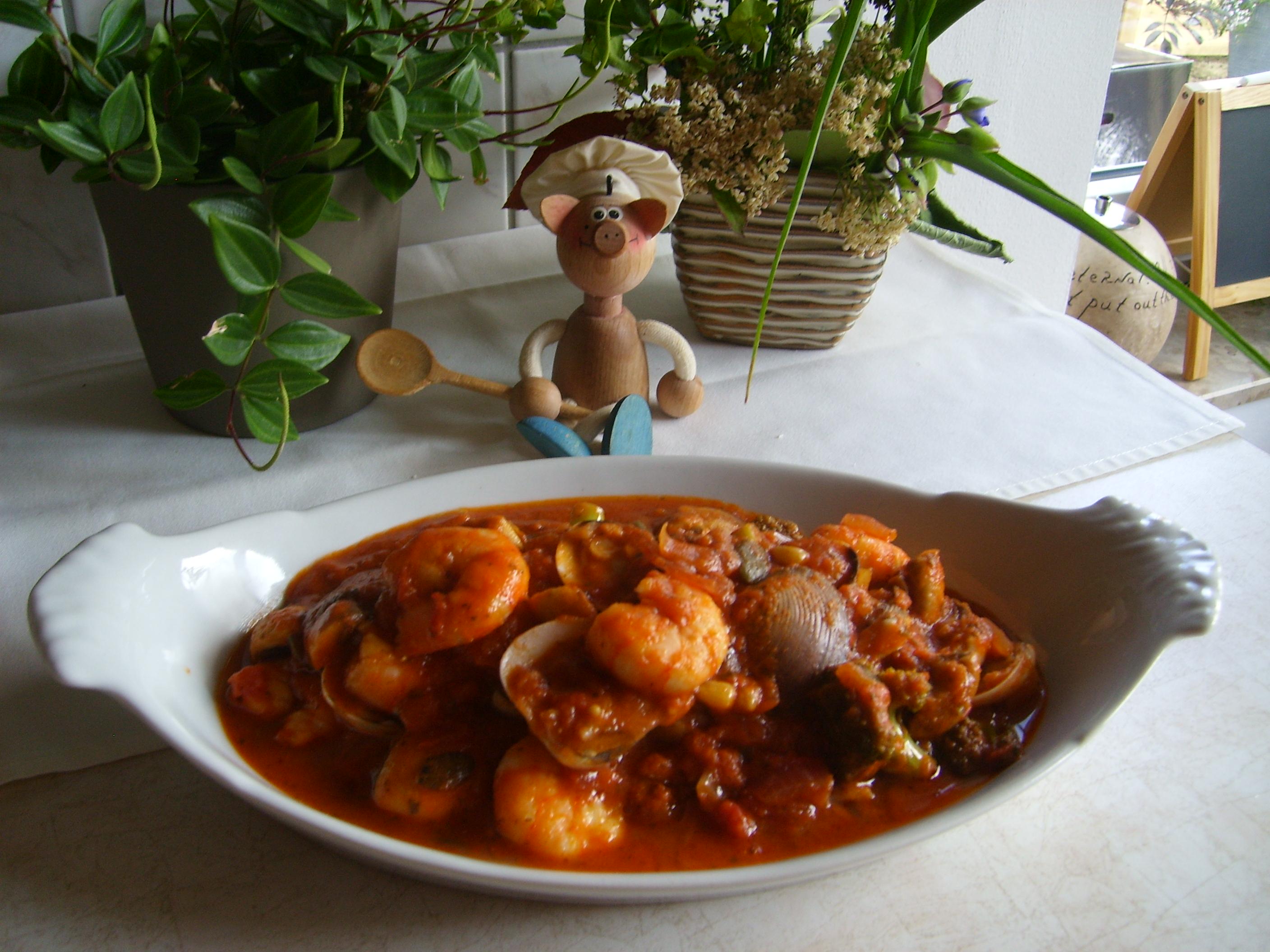 Scampi's en clams in de rode zee