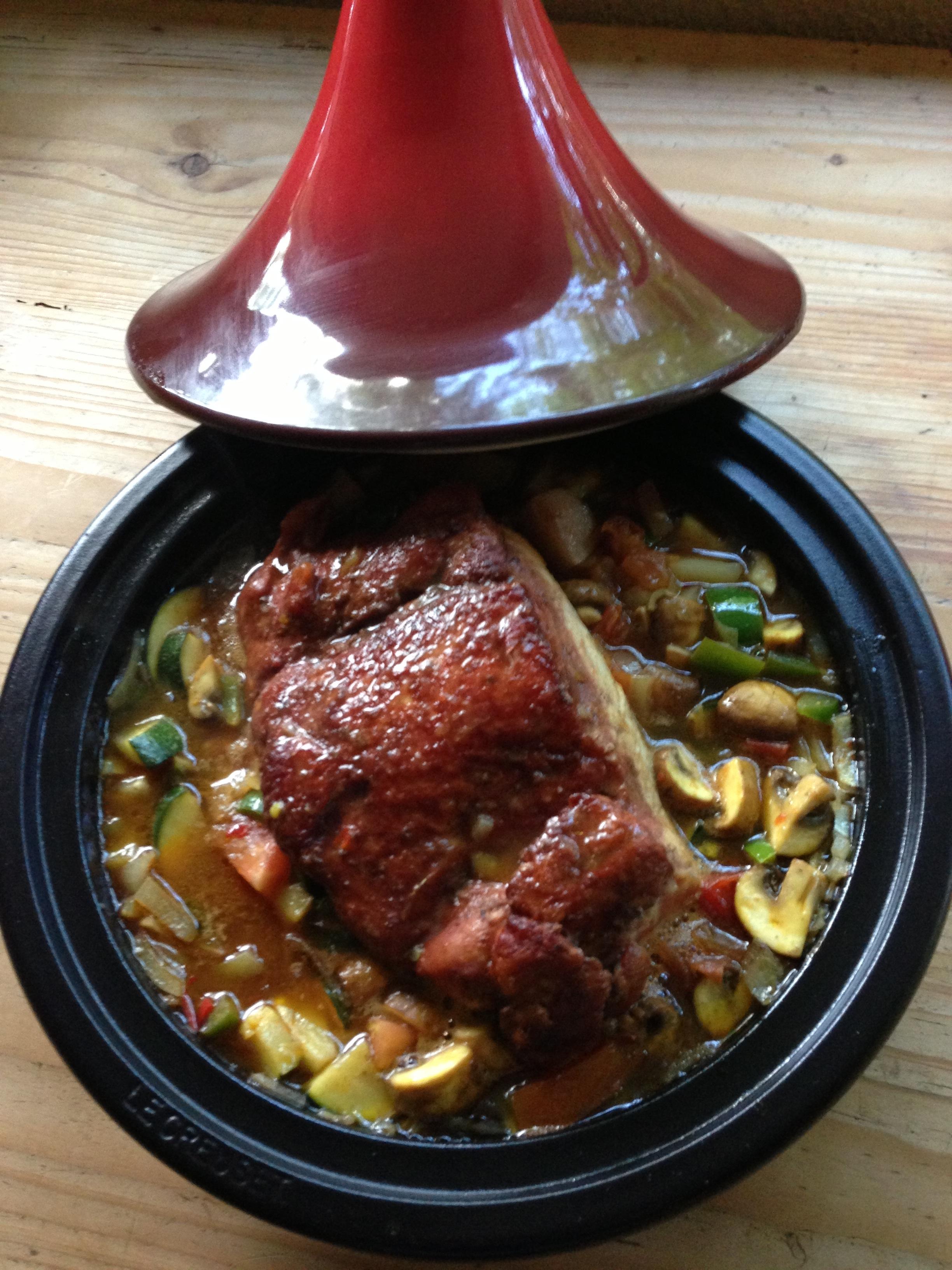 Tajine met Ardeens gebraad en overheerlijke groentes