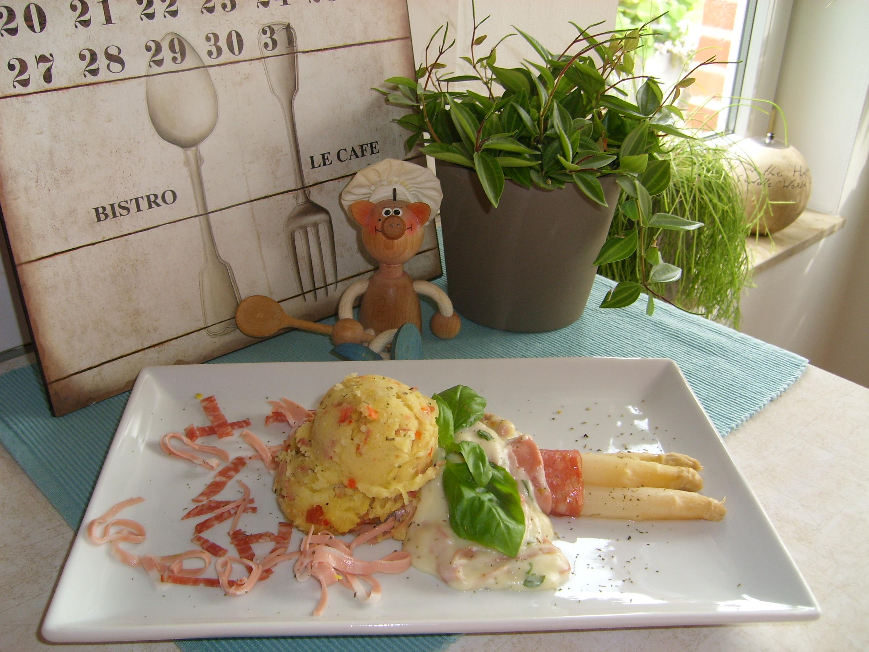 Dagschotel: asperges in het gelid, met een kaassausje in een zuiders tintje