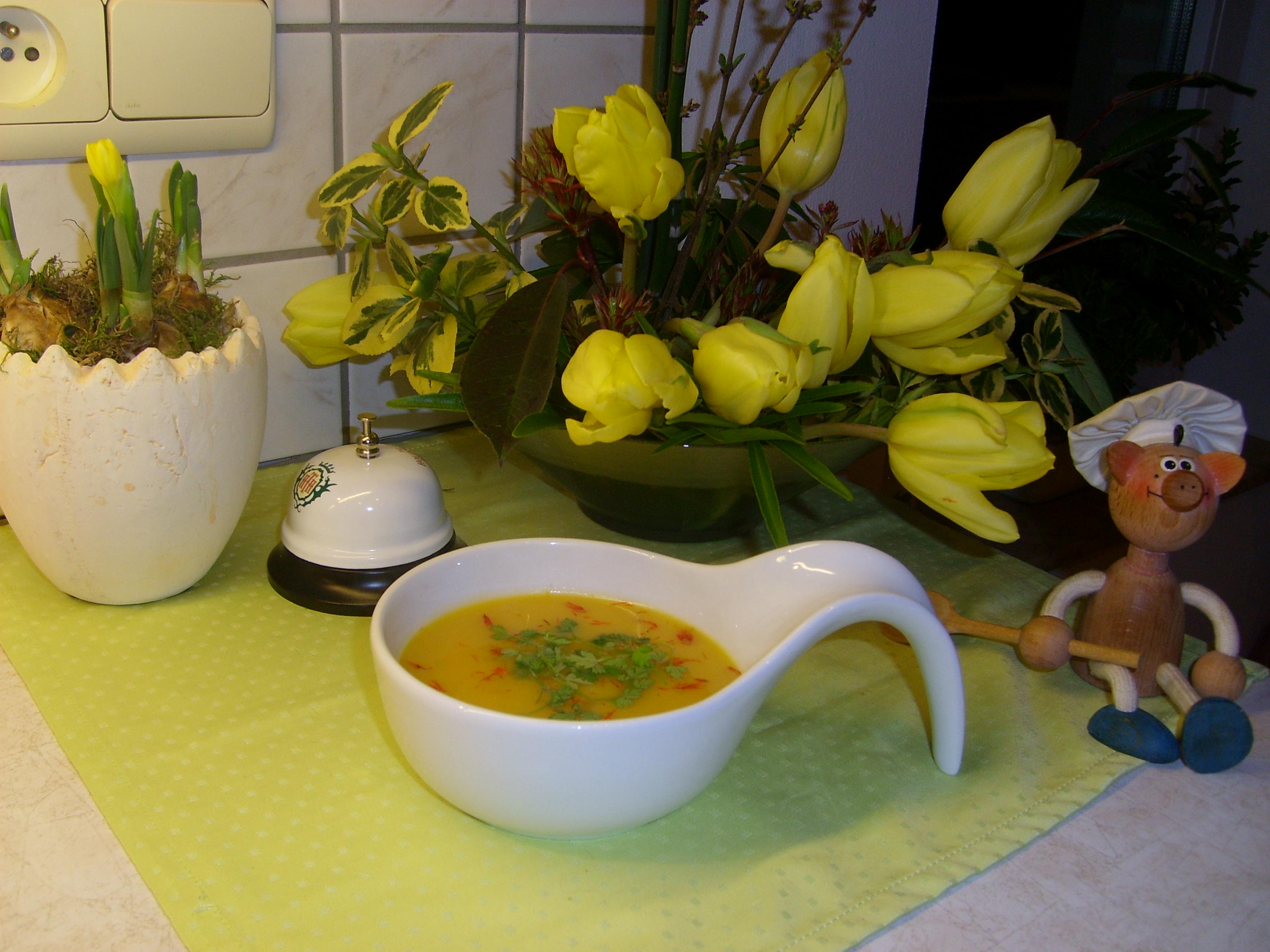 Soep: butternut met saffraan 