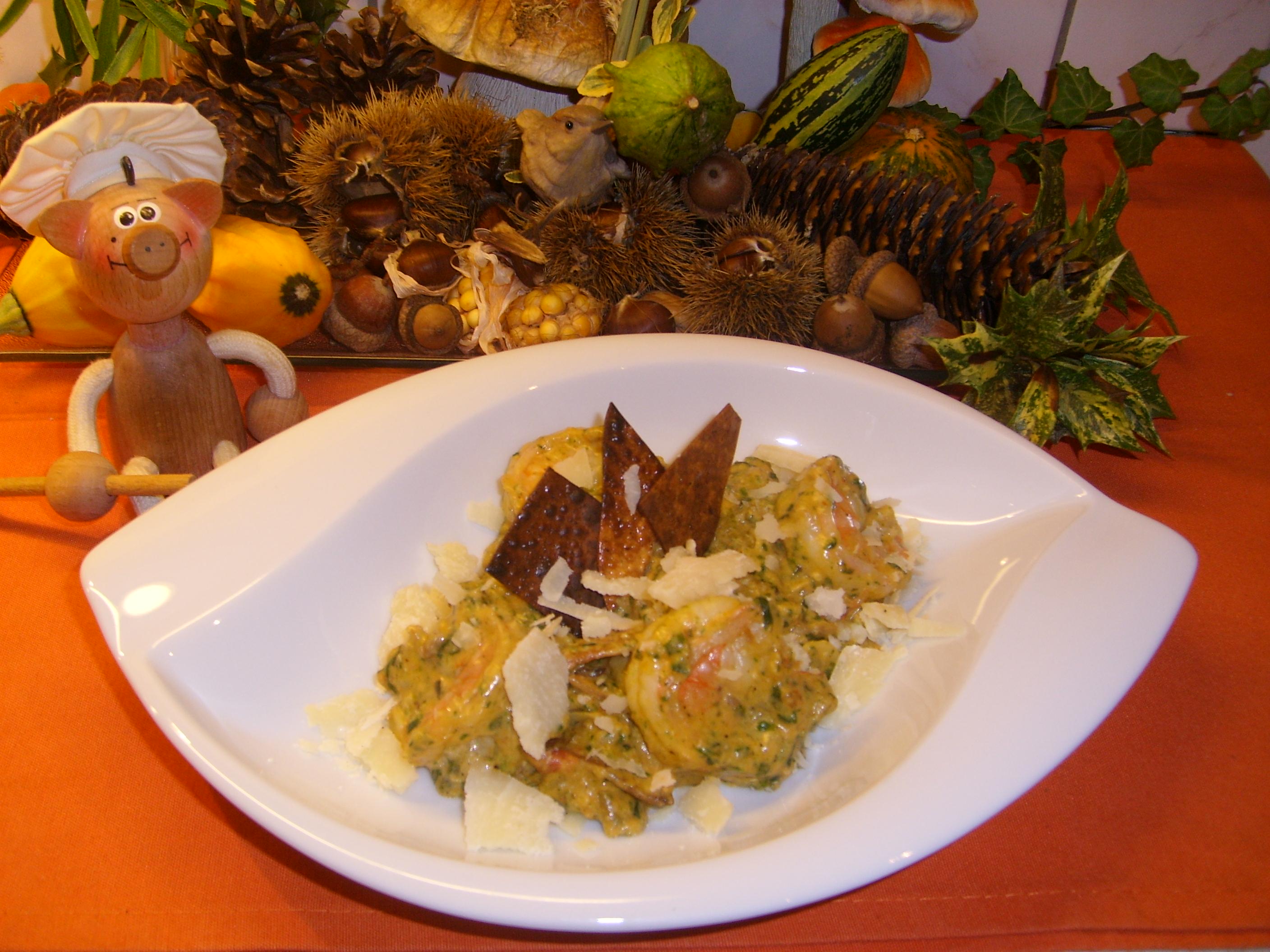 Lasagne apart met scampi's