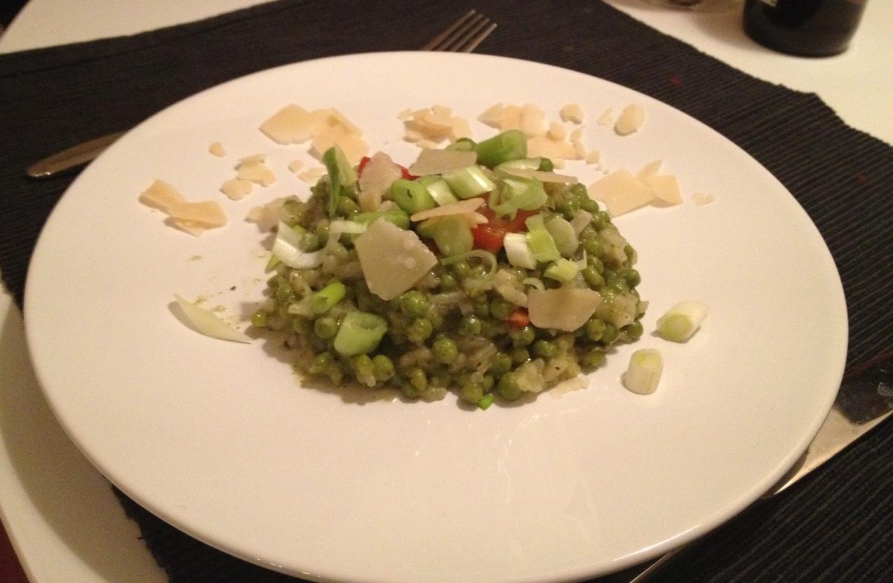 Groene risotto met doperwten