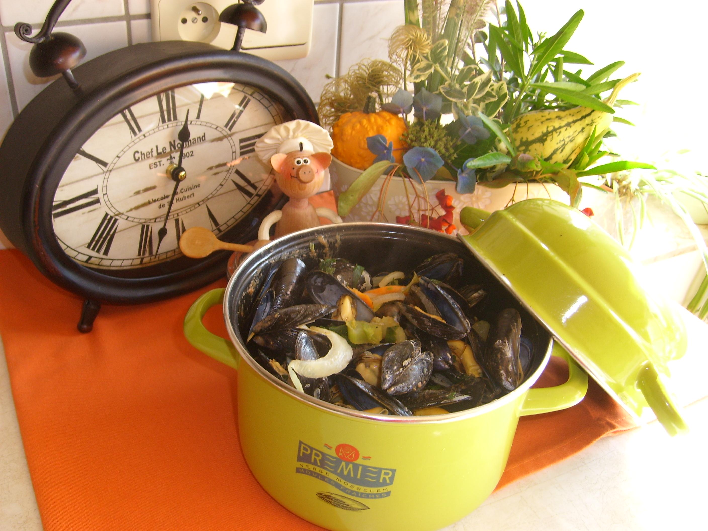Mosselen met citroen en lookpasta