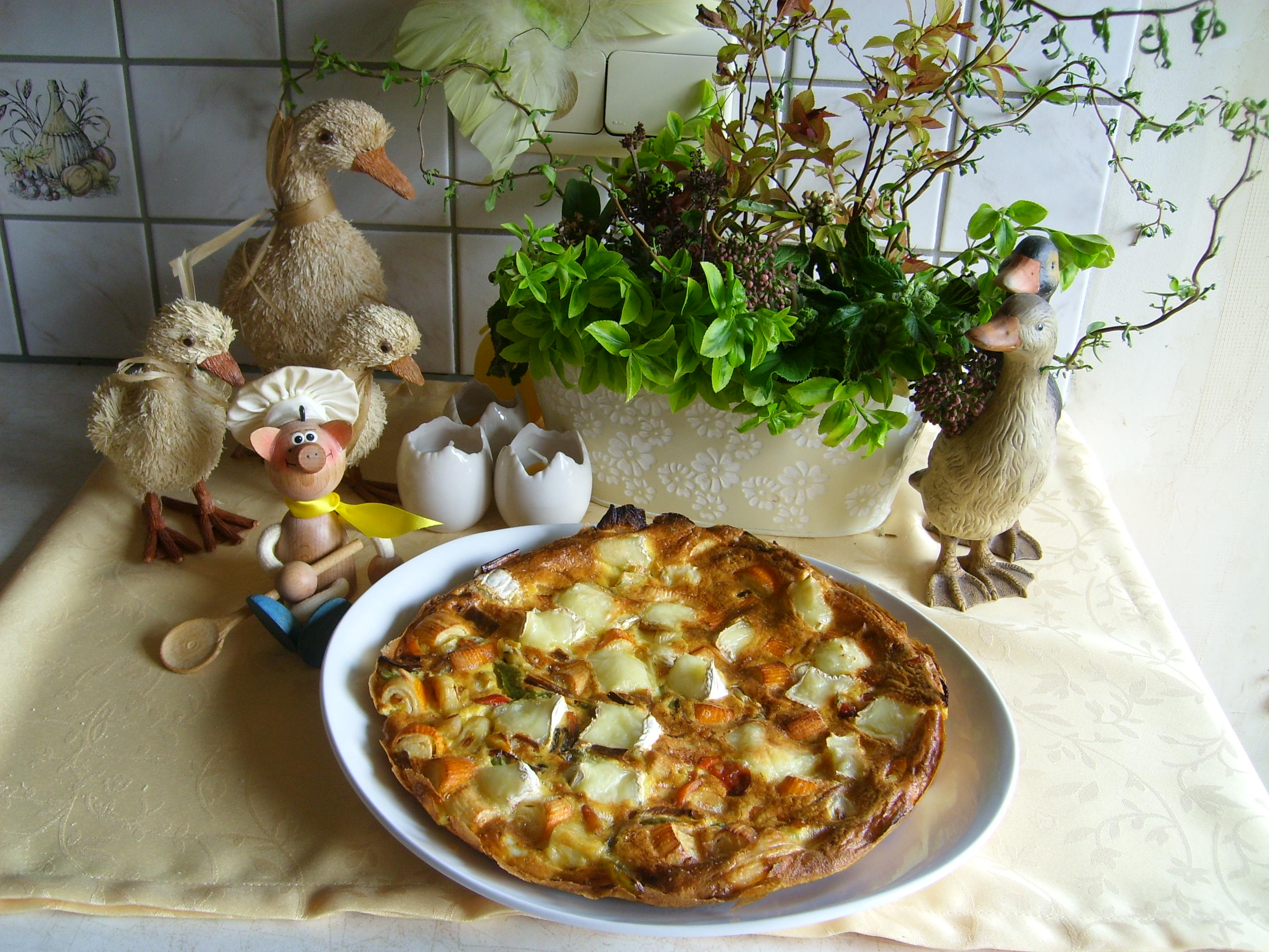 Omeletje met krabsticks en camembert