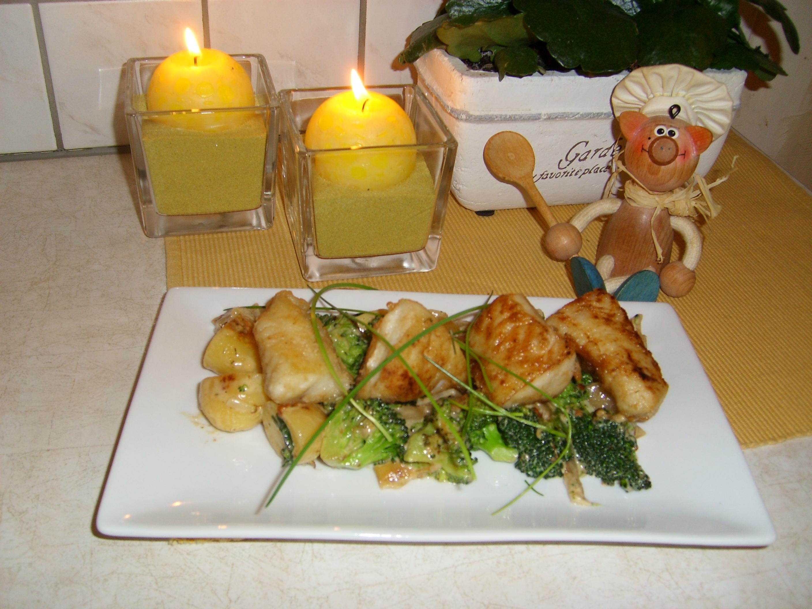 Zeebaars op een bedje van broccoli en krieltjes