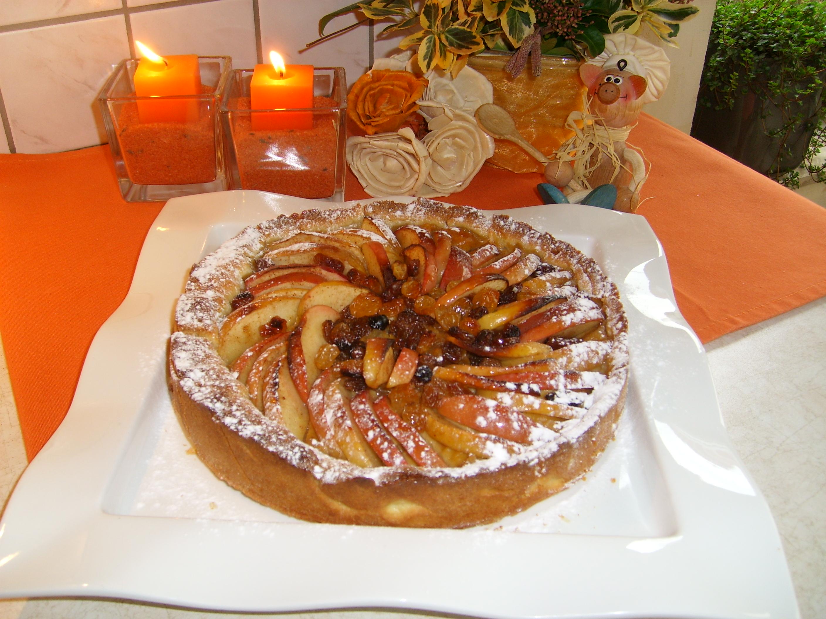 Taartje met speculoospudding en appel