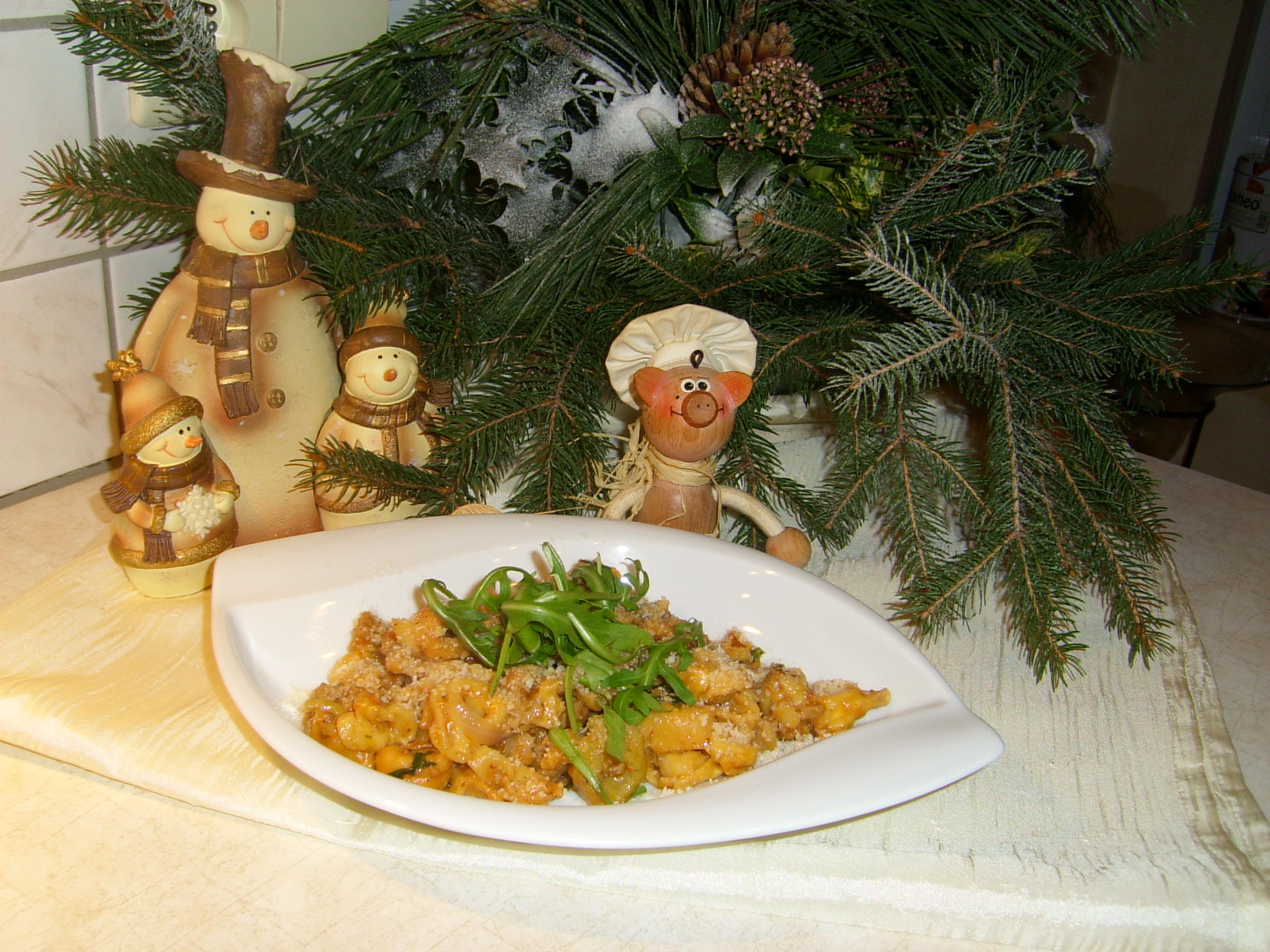 Tortellini tricolore met spinazie
