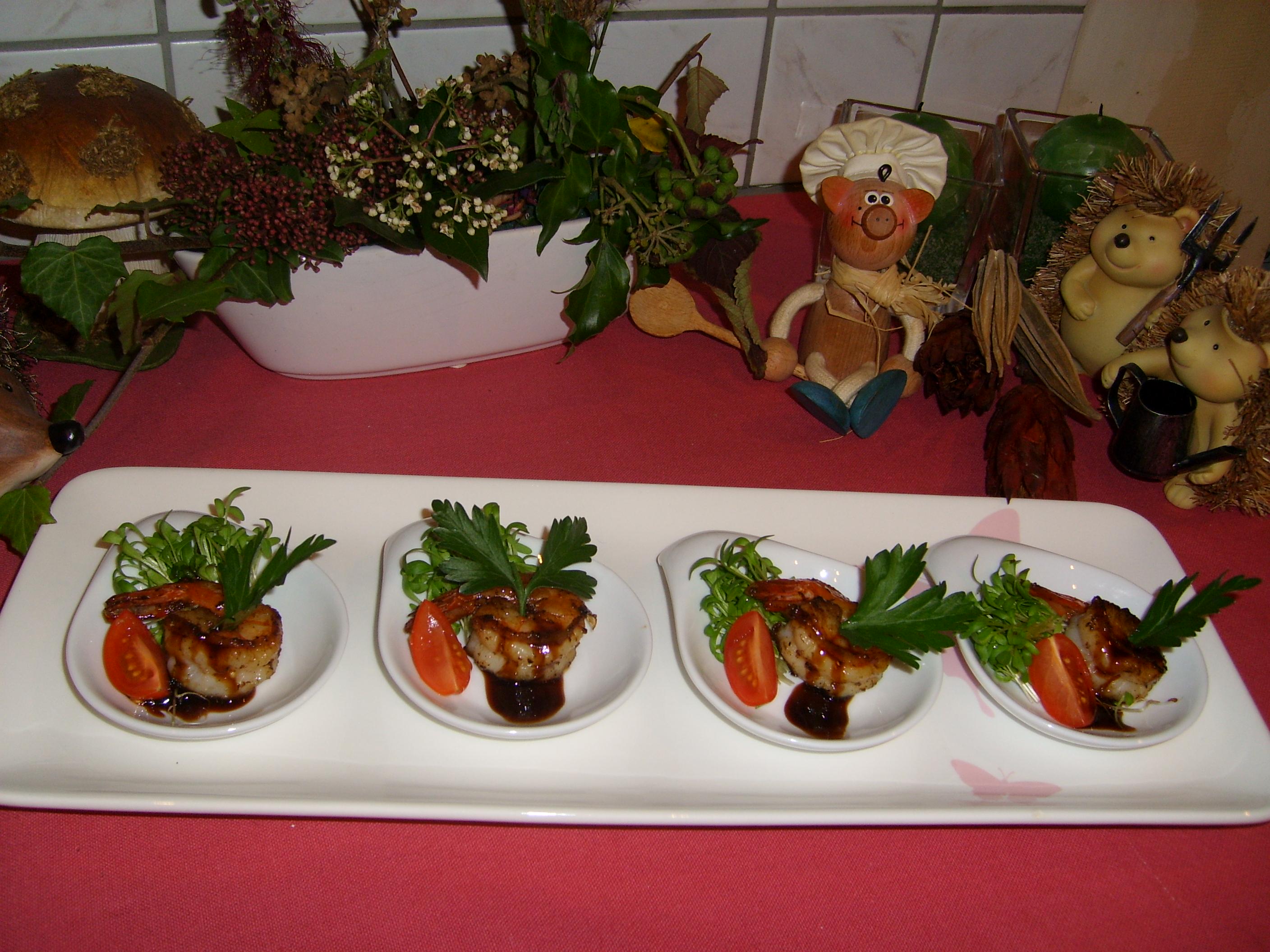 Hapje : scampi met amaretto