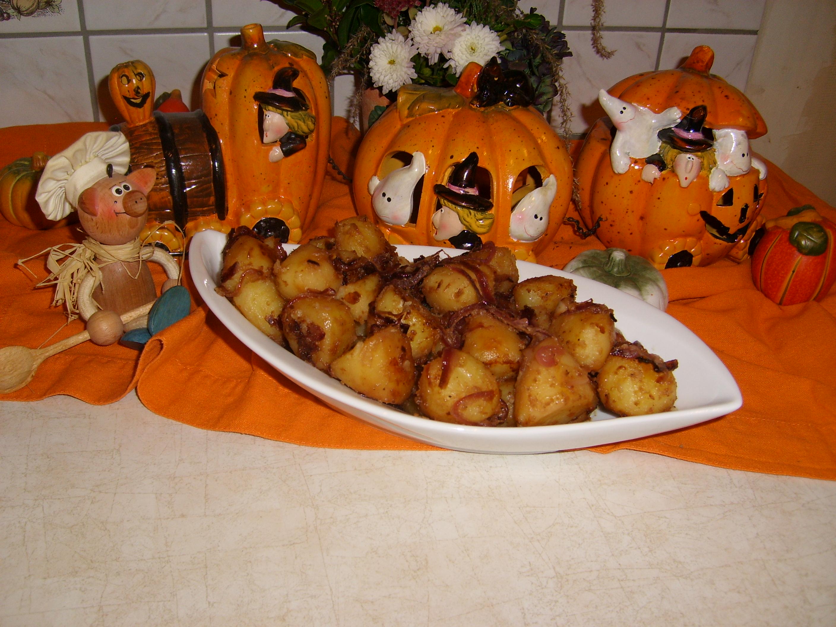 Aardappel opgebakken met mosterd en honing