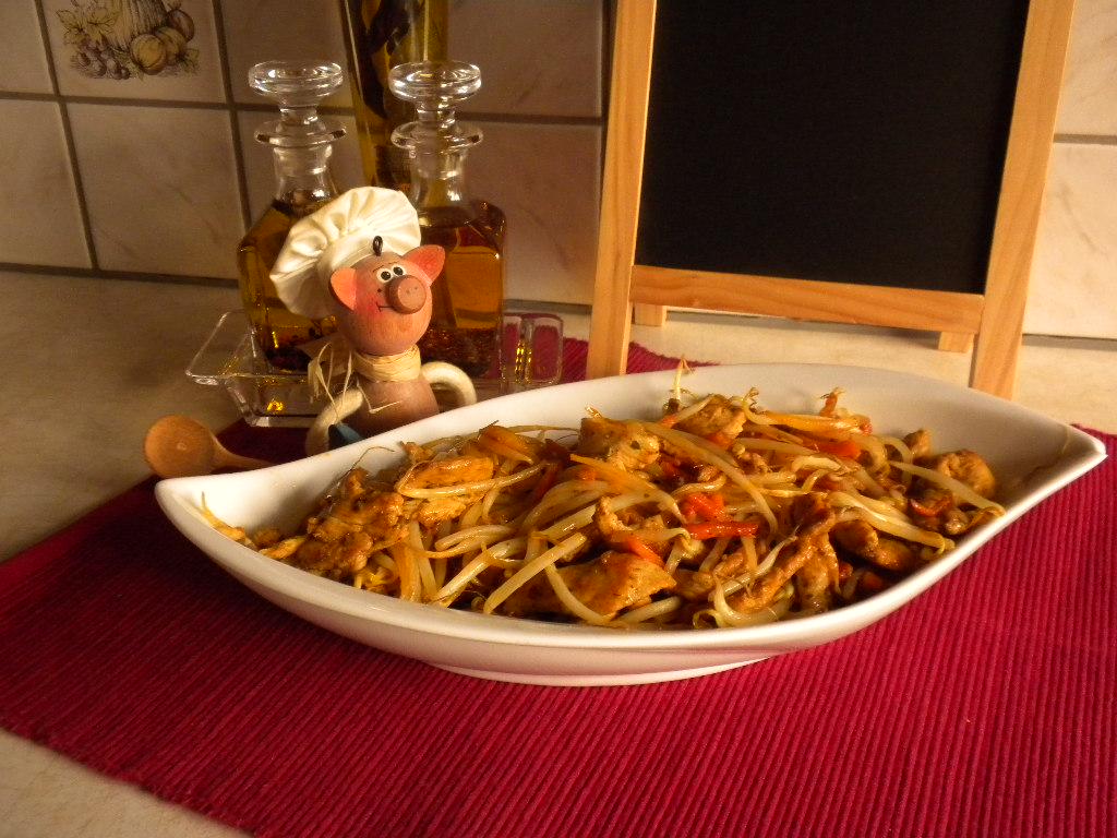 Kalkoenreepjes met knapperige groenten