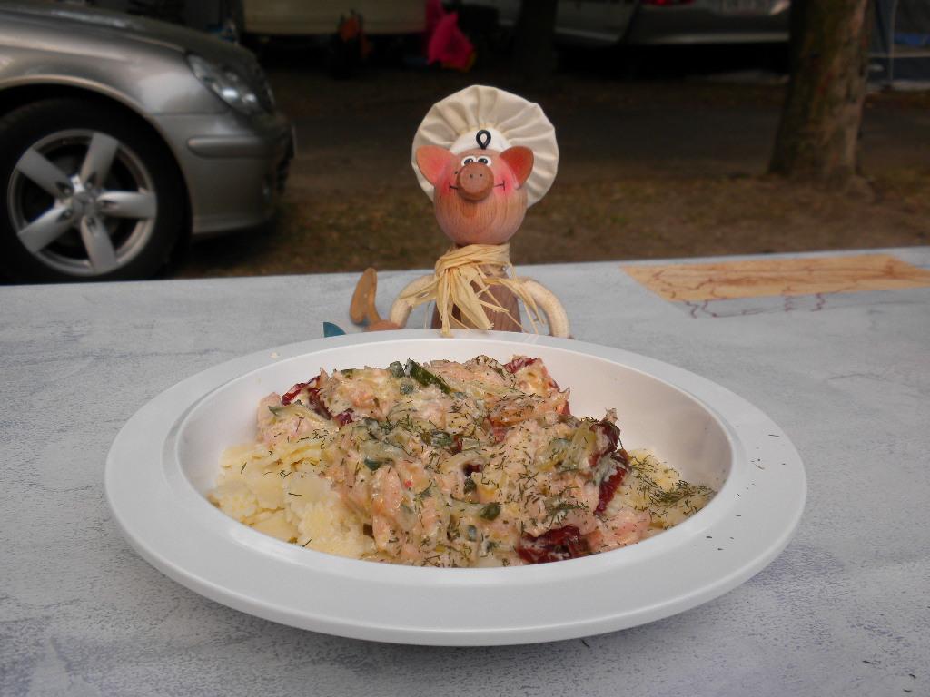 Vakantie : pasta met gerookte zalm