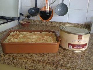 Eend ovenschotel met aardappelpuree