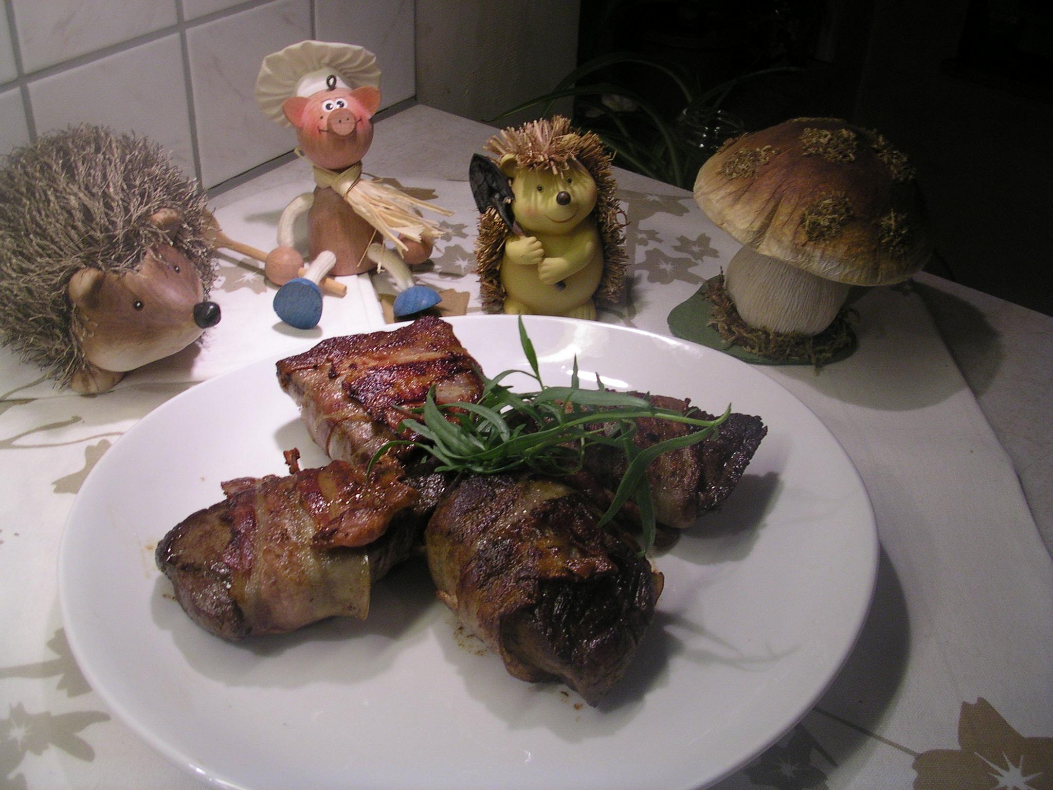 Varkenshaasje met gerookt spek en dragon