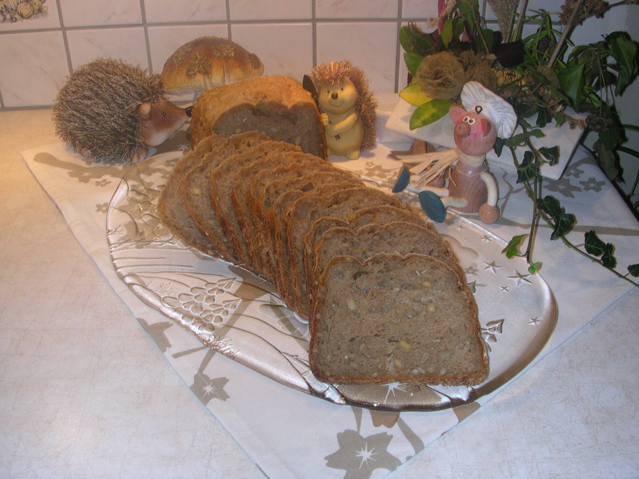 Zonnebloem brood met pijnboompitten