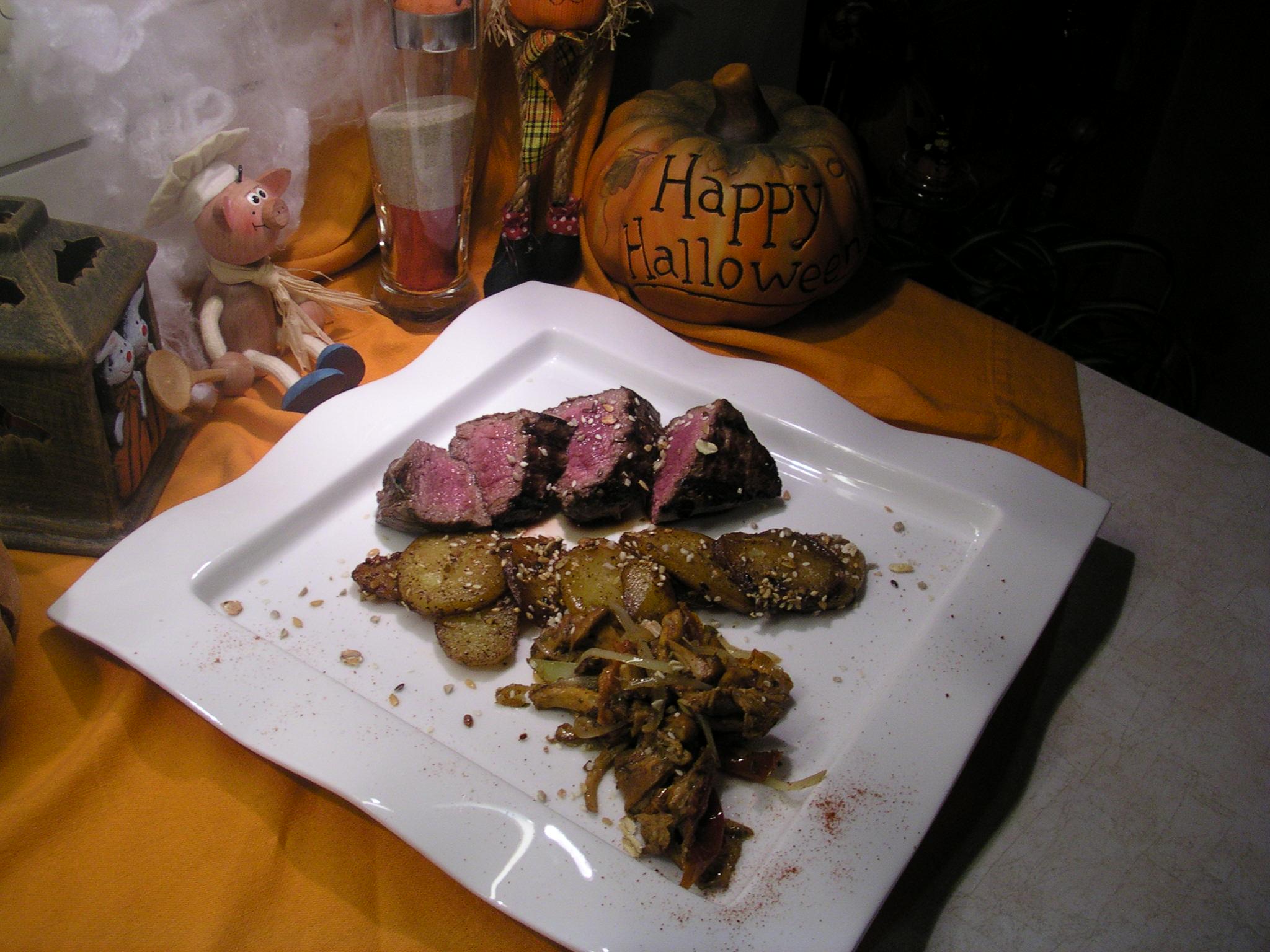 Hertesteak gegrild 