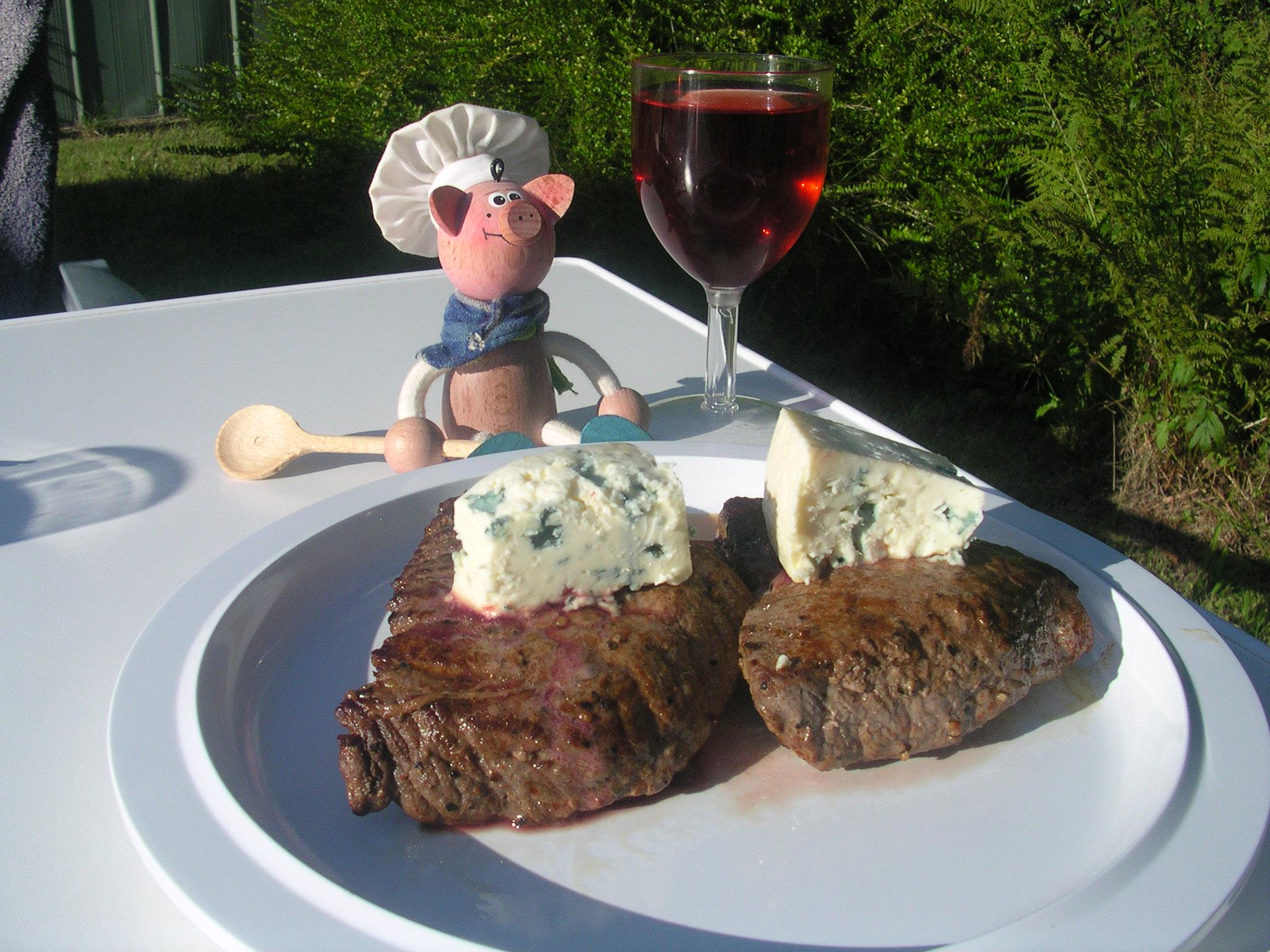 Vakantie : Peper steak met blauwe schimmelkaas