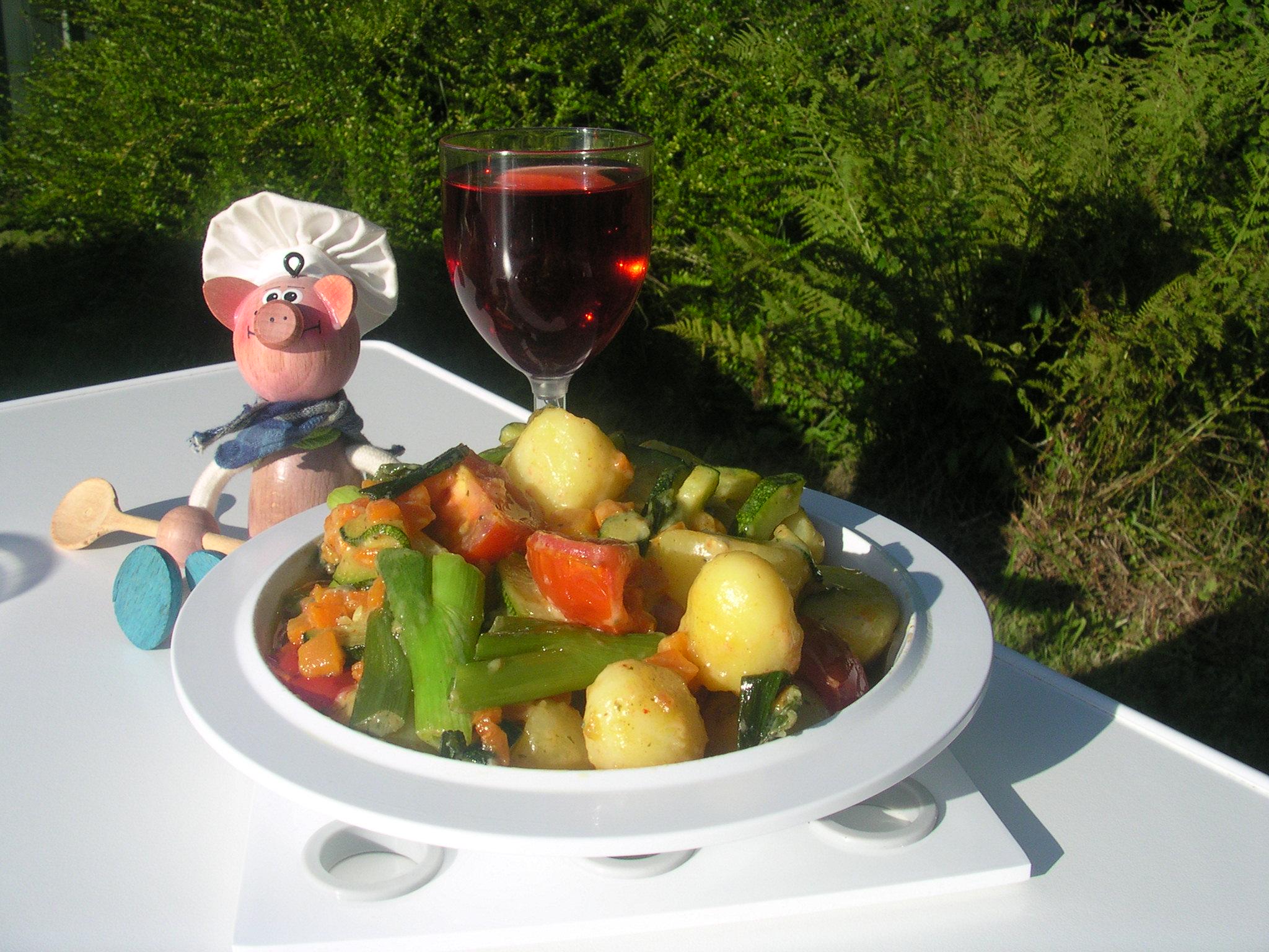 Vakantie : groenten met blauwe schimmelkaas