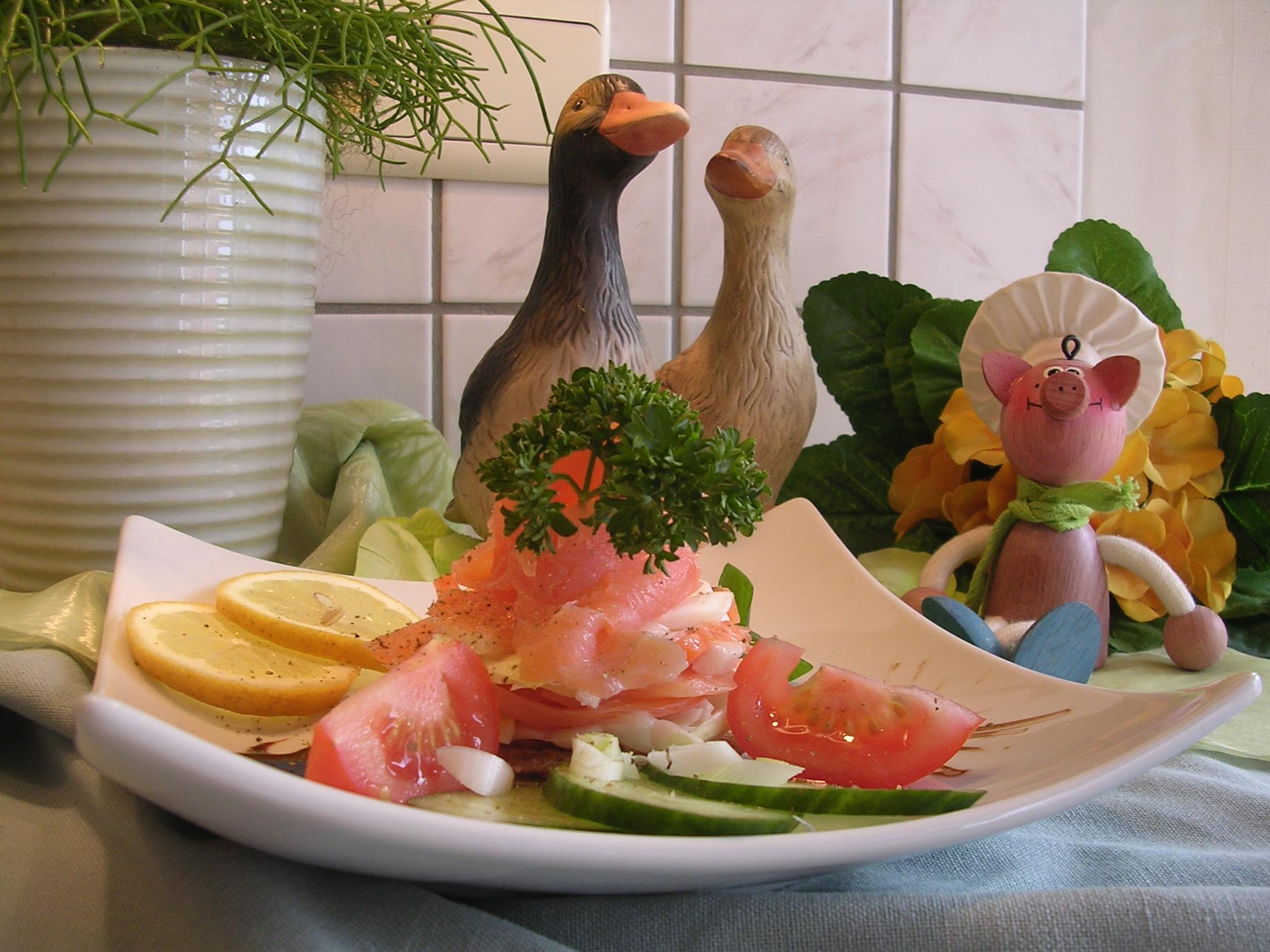 Voorgerechtje met gerookte zalm 