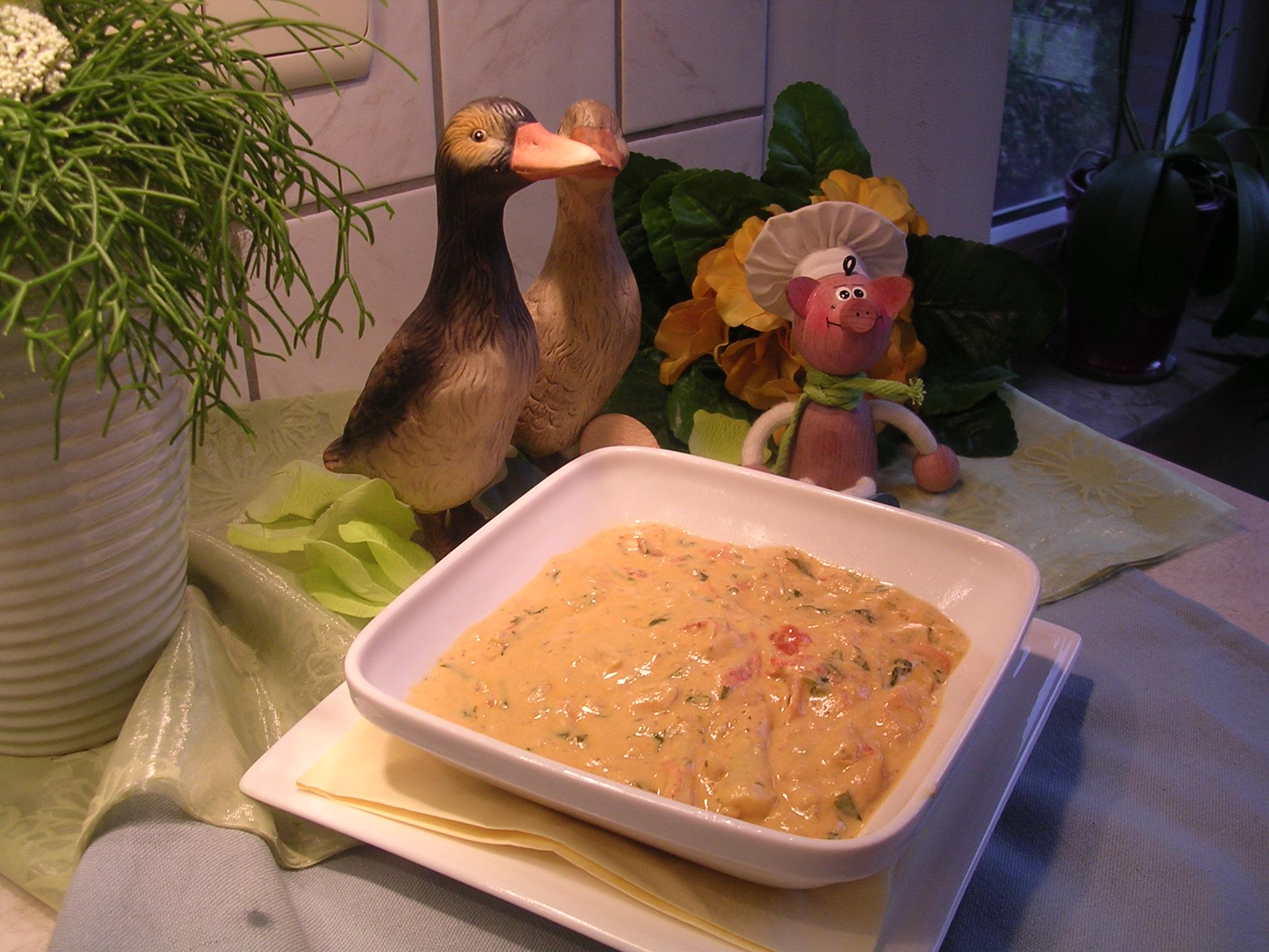 Saus : een zacht mosterd roomsausje met ...