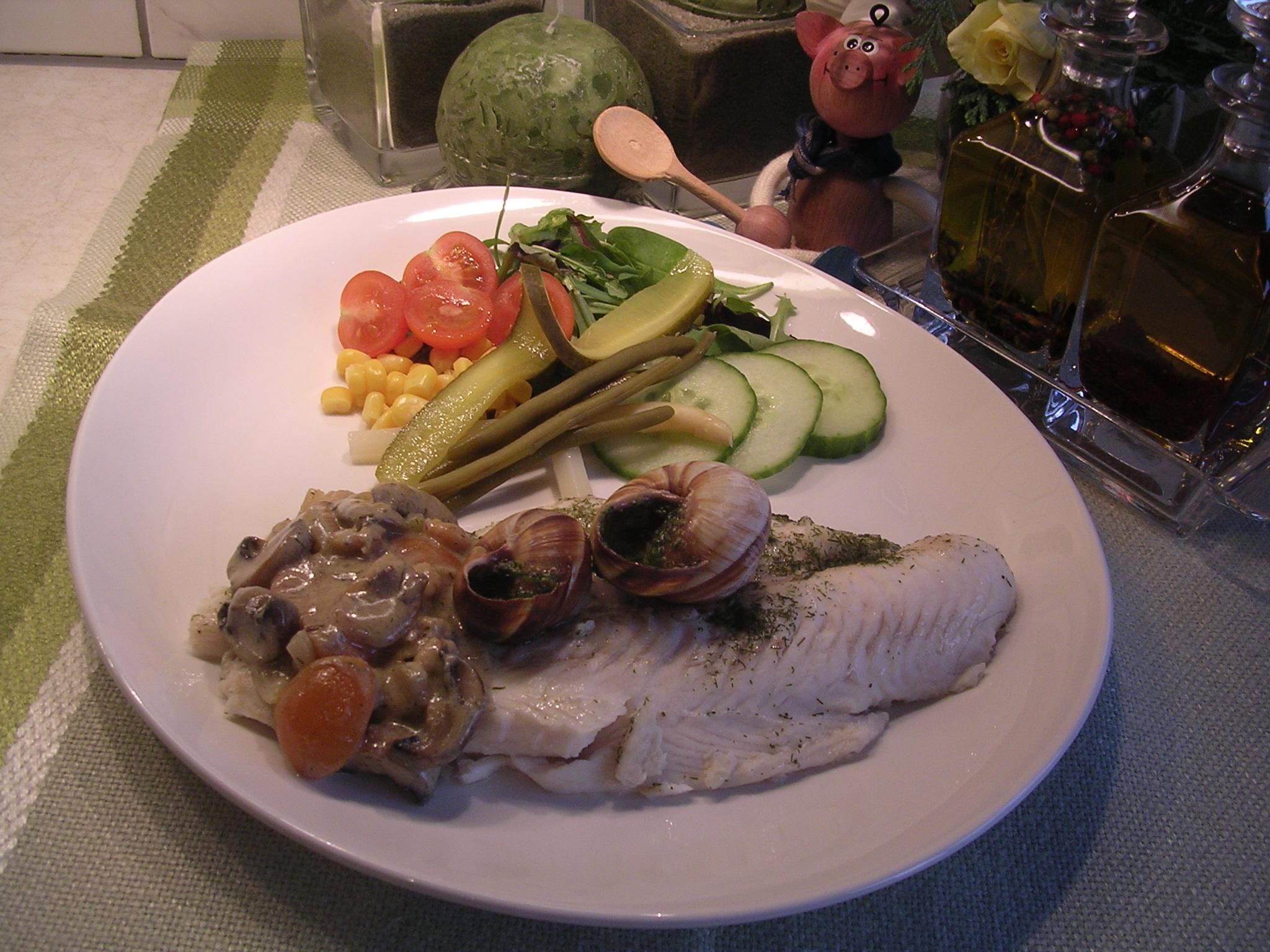 Schelvis met escargot