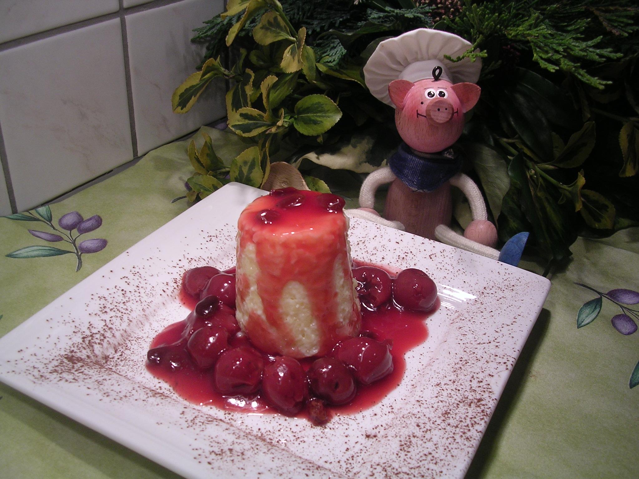 Dessert: Warme rijstpap avec cerises chaud