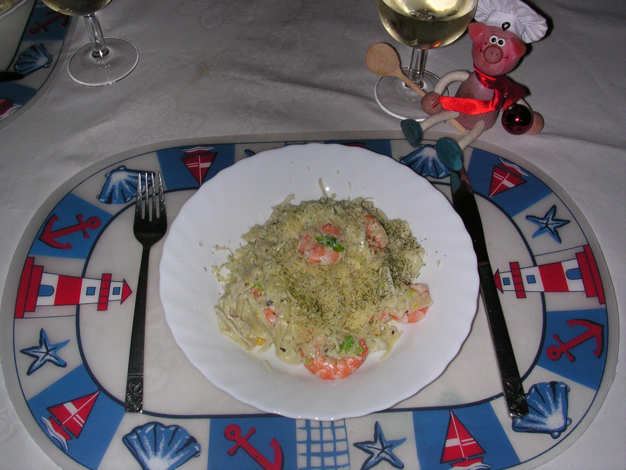 Tagliatelli met rivierkreeftstaarten ...