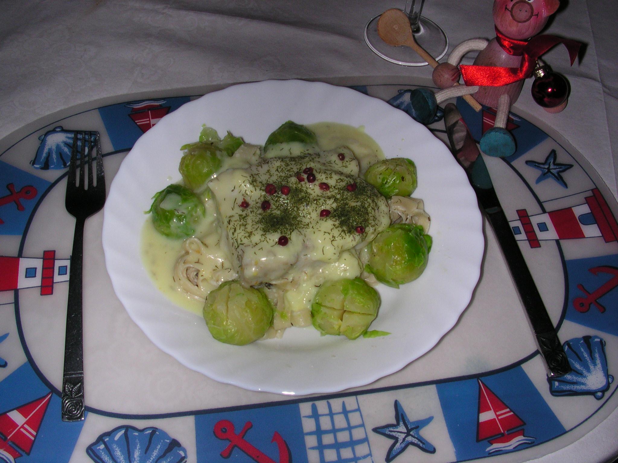 Alaska koolvis met citroen sausje