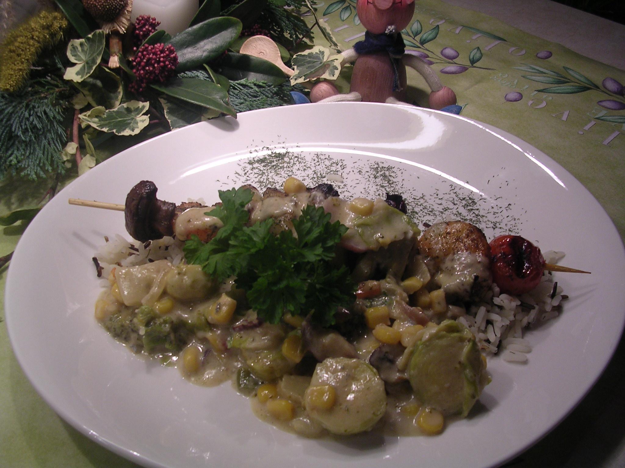 Zeevruchten brochettes