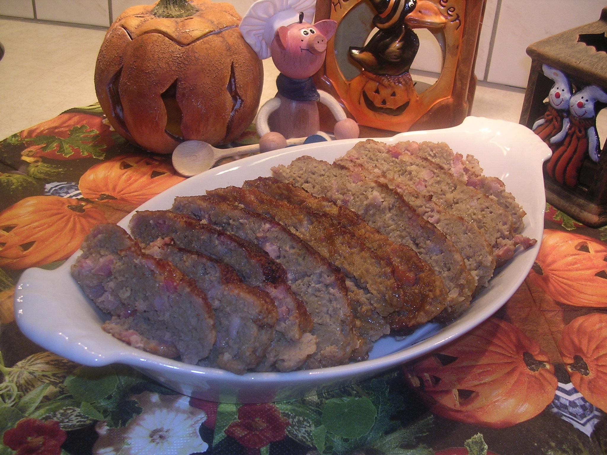 Gehaktbroodje met gerookt spek