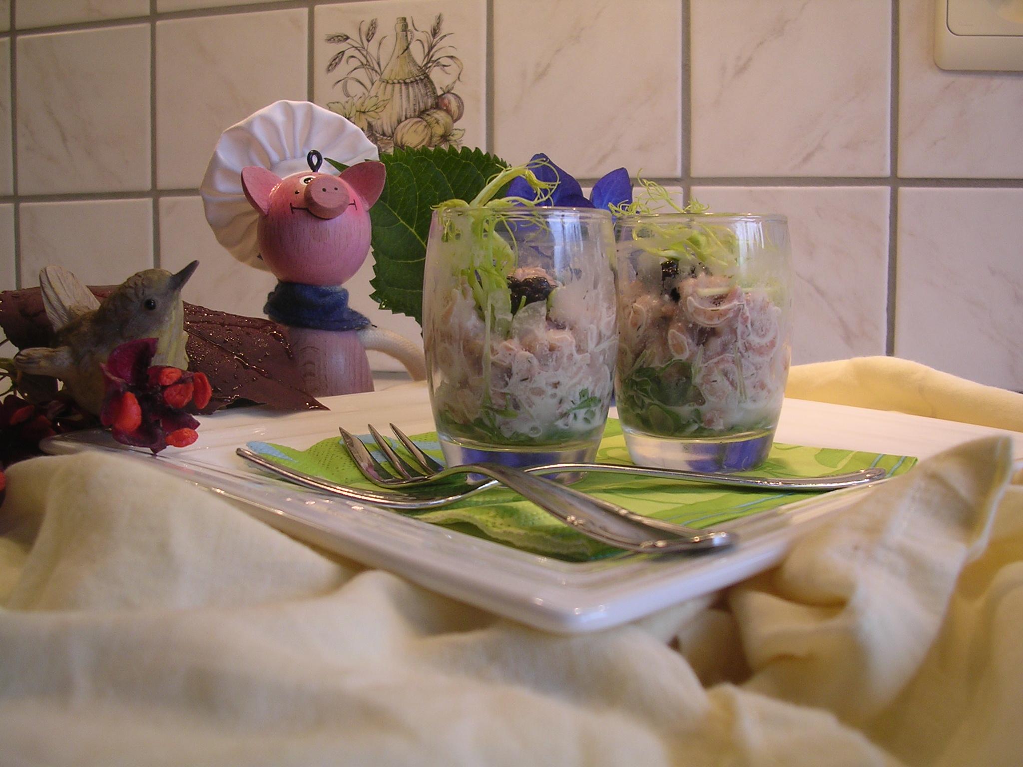 Hapje van grijze garnalen