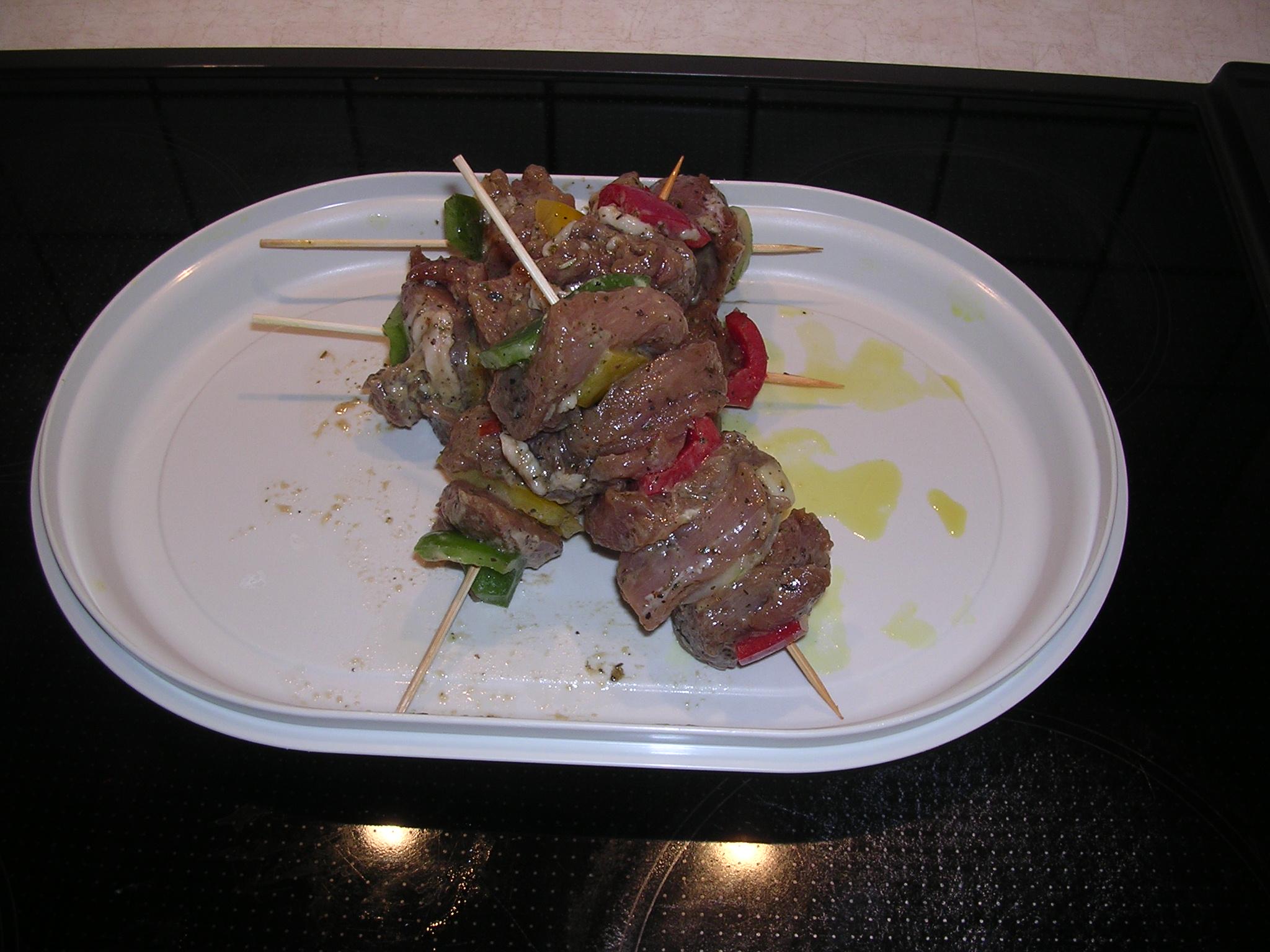 Gemarineerde varkenshaas spiesje