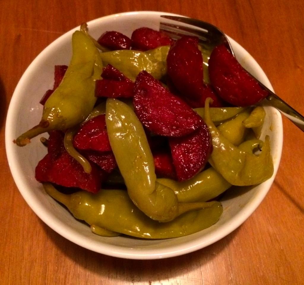 Groene pepers met chorizo