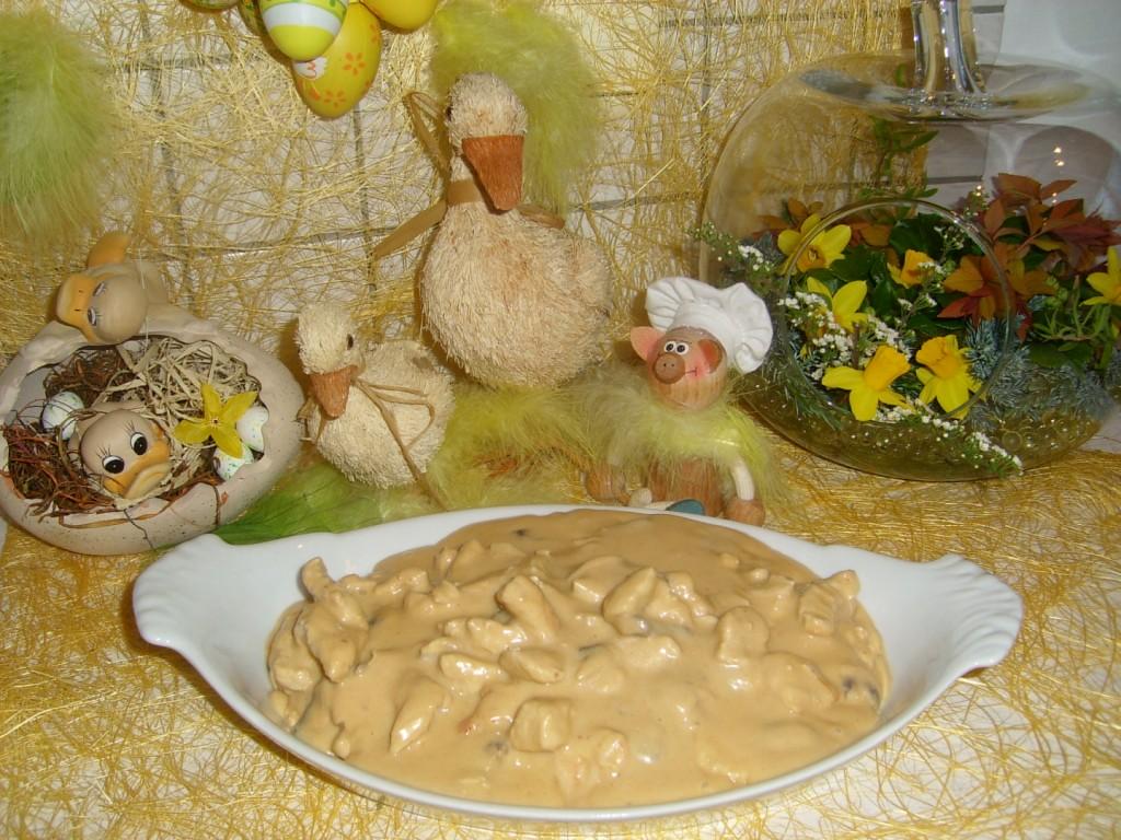 Kalkoenblokjes in een romig sausje met limoen