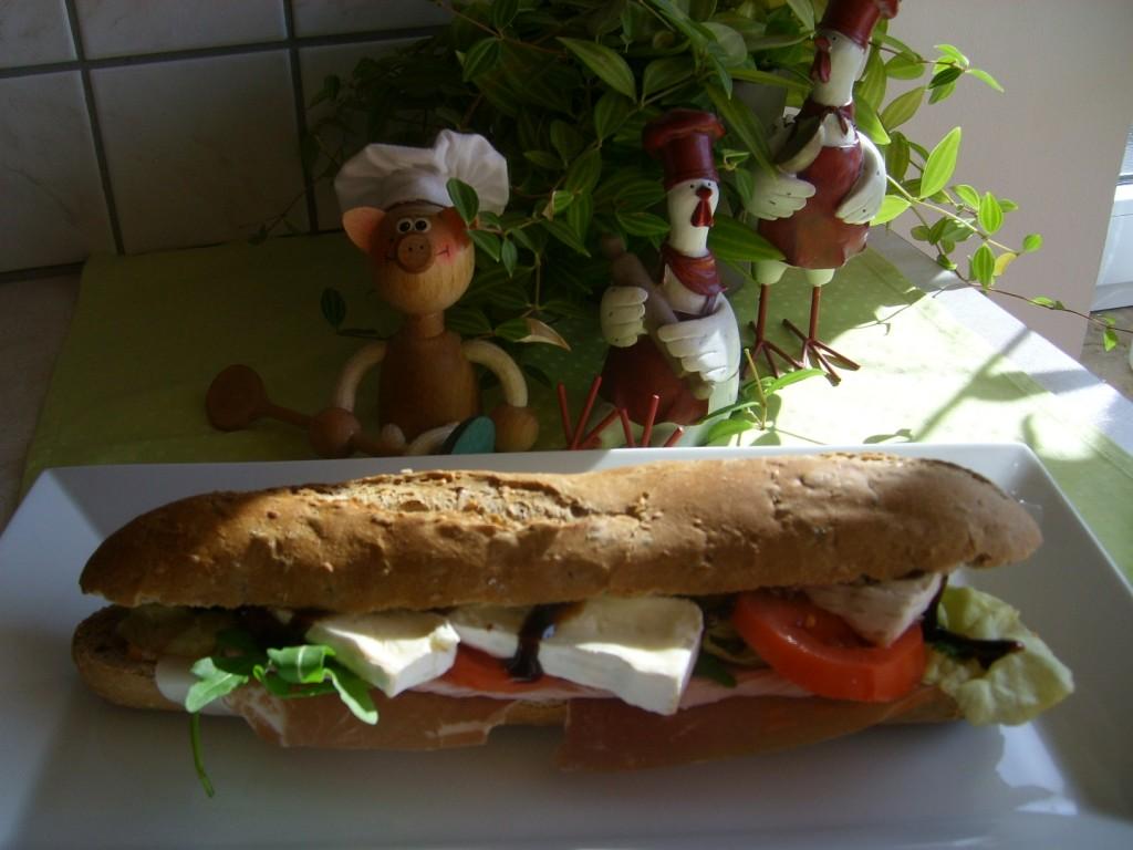 Brood: meergranen-baguette gevuld met heerlijkheden