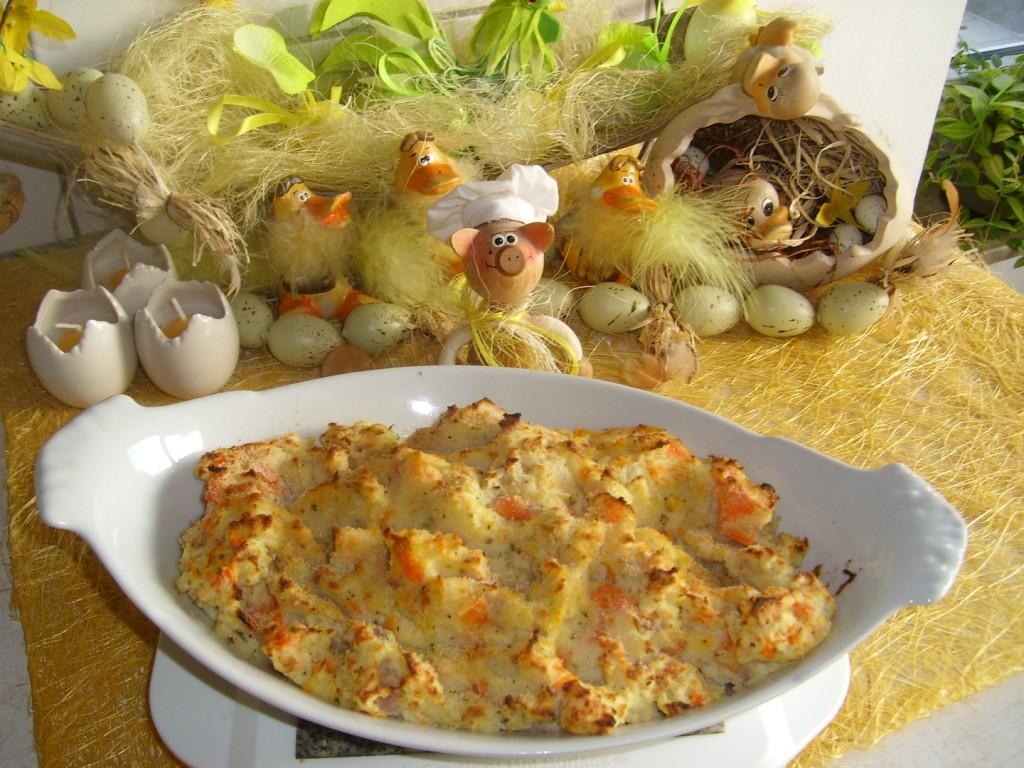 Aardappelpuree voor pasen onder de grill