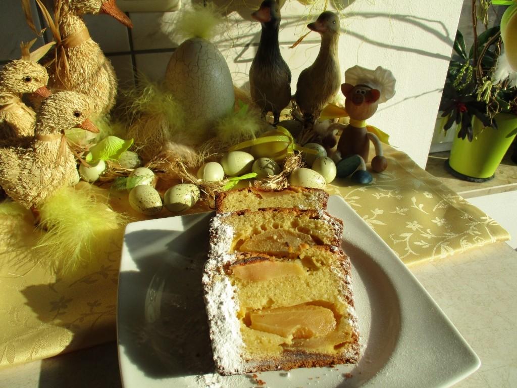 Dessert: cake met speculaas en appel en een verrassing