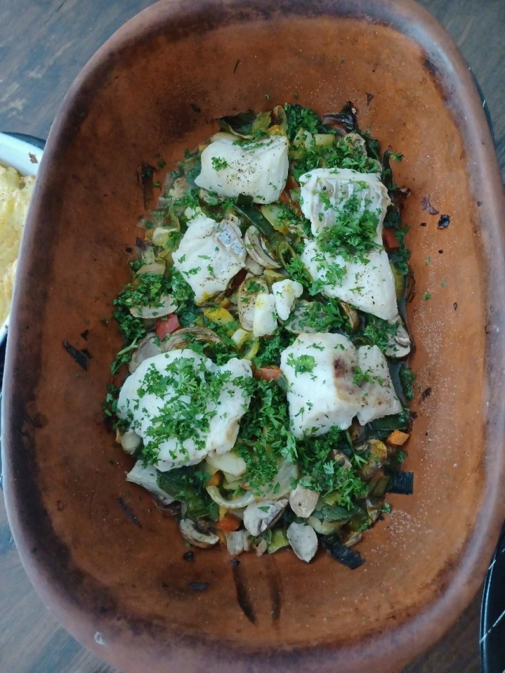 Kabeljauw uit de römertopf