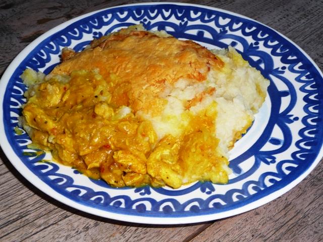 Bloemkool ovenschotel met kip/kerrie/ananas